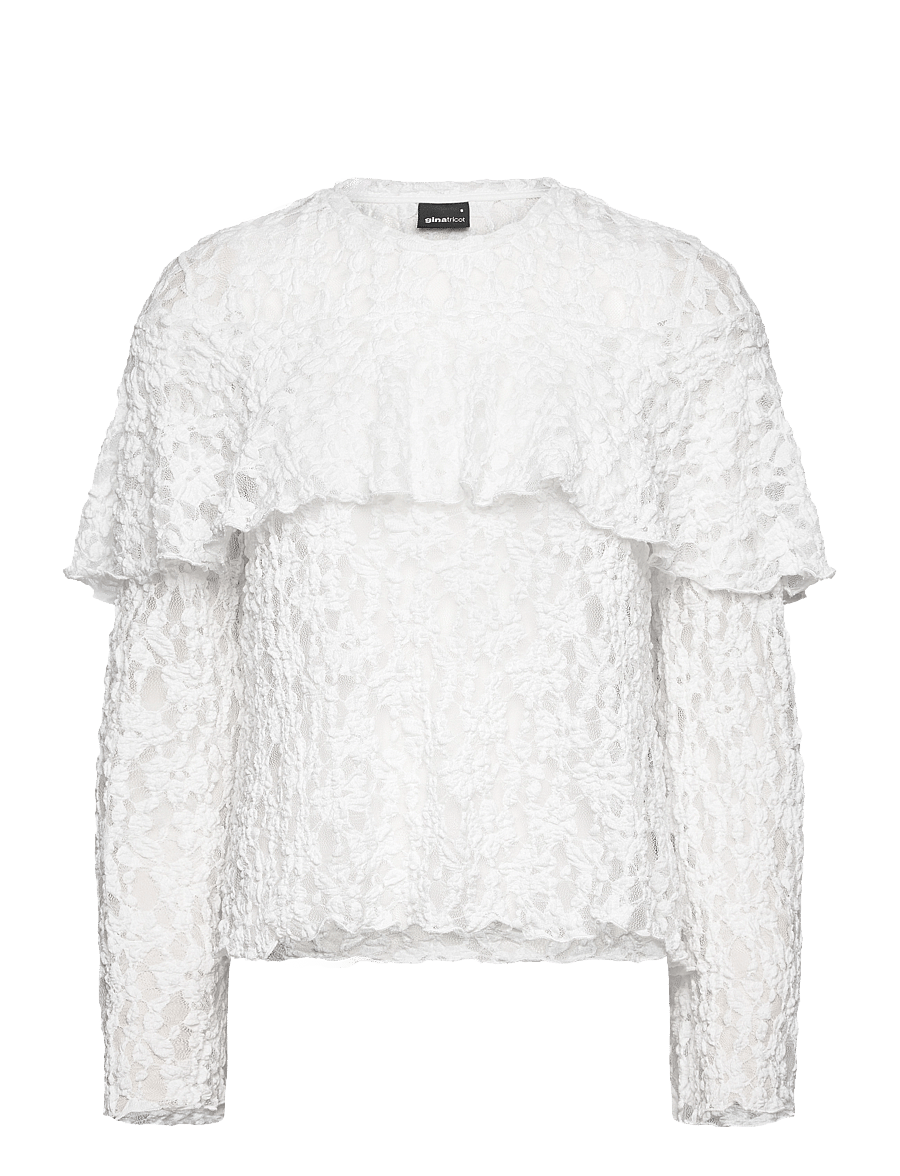 Gina Tricot - Boho lace top - pikkade varrukatega pluusid - offwhite - 0