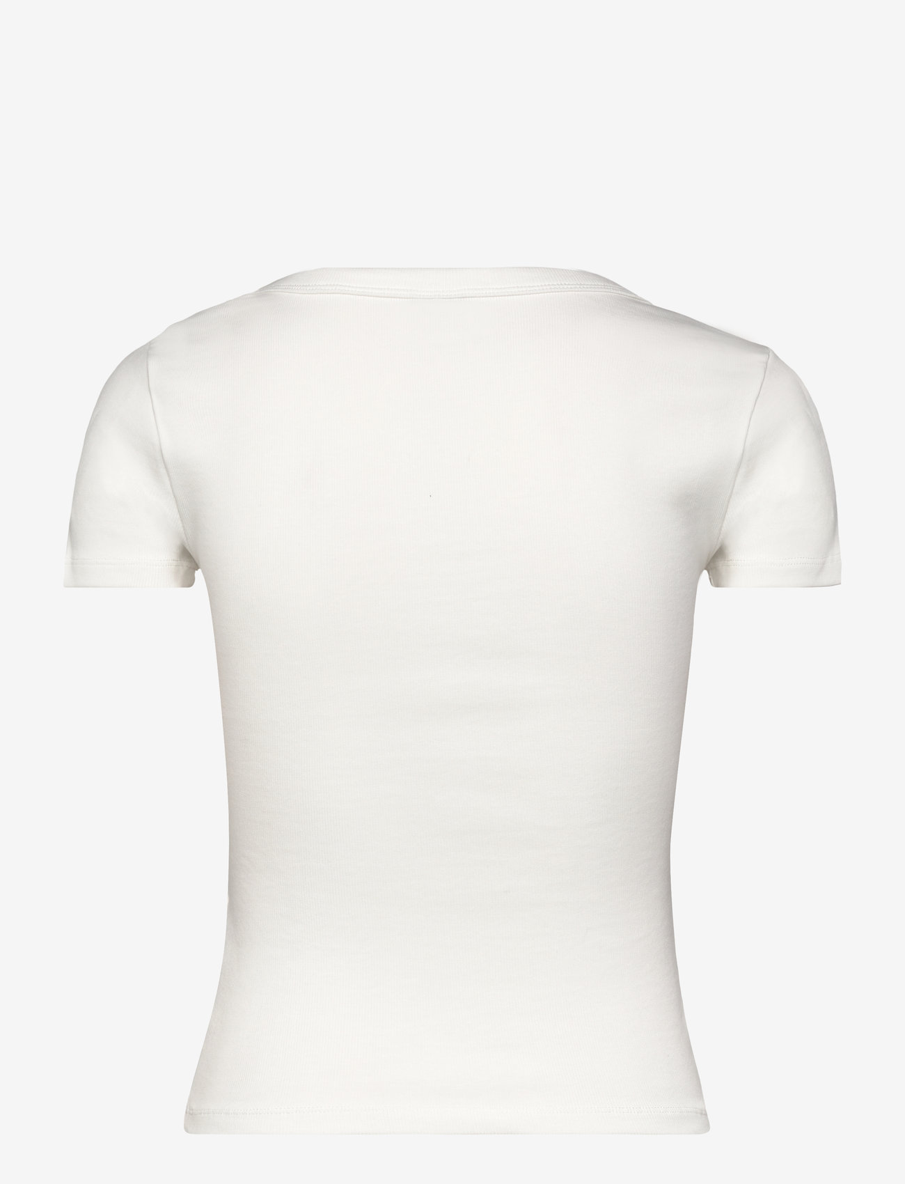 Gina Tricot - Rib short sleeve top - t-shirts - offwhite - 1