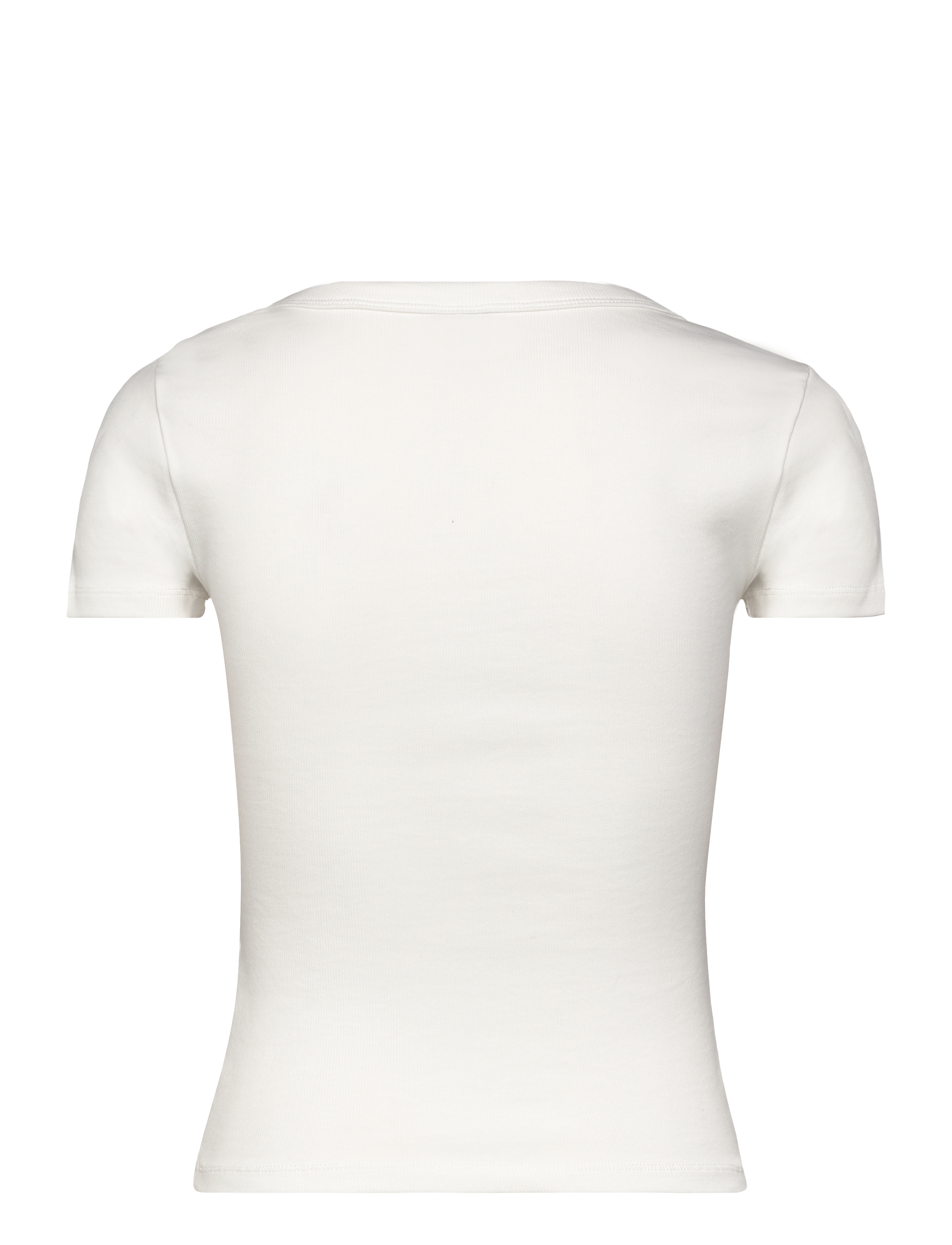Gina Tricot - Rib short sleeve top - offwhite - 1