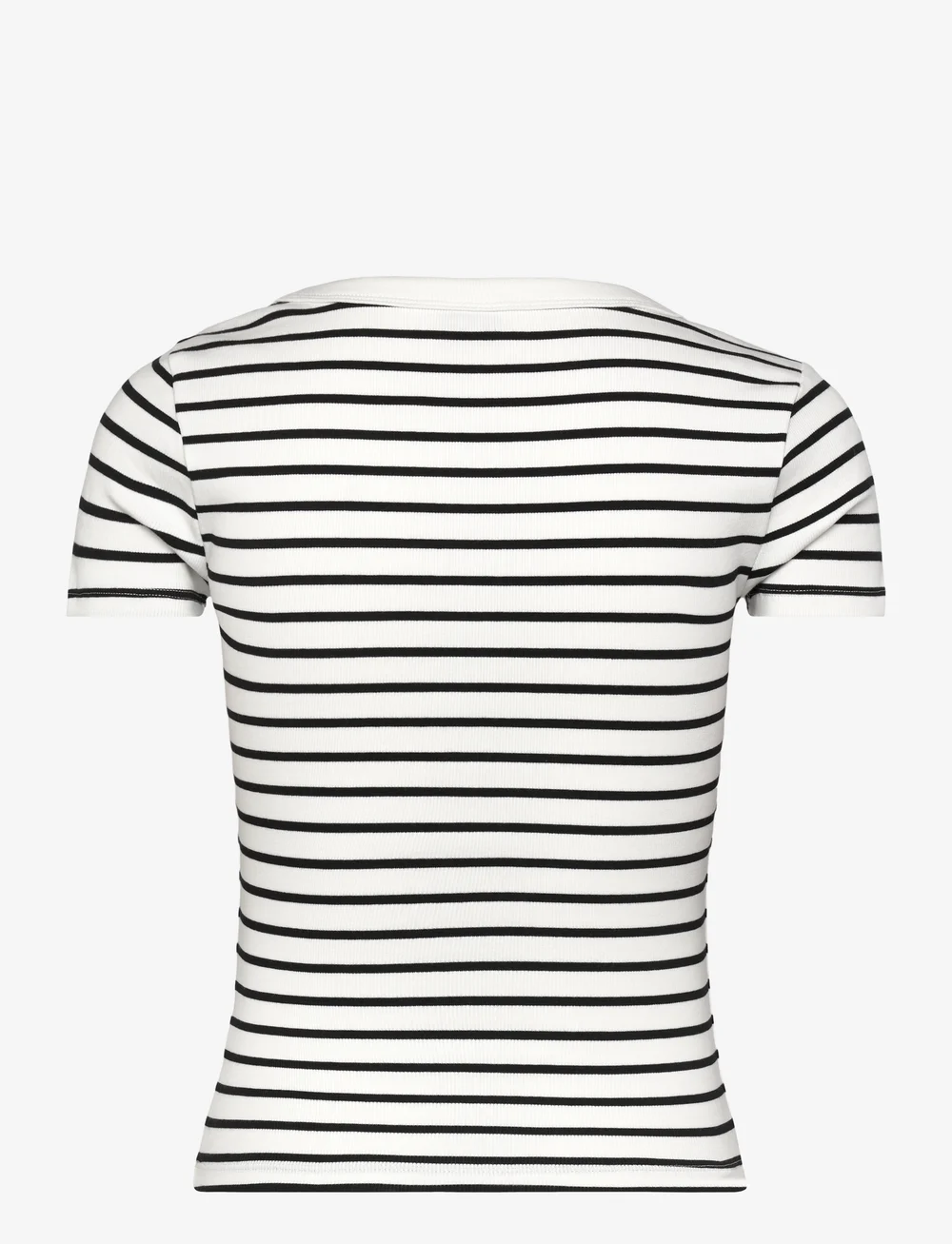 Gina Tricot - Rib short sleeve top - t-shirts - stripe (1057) - 1