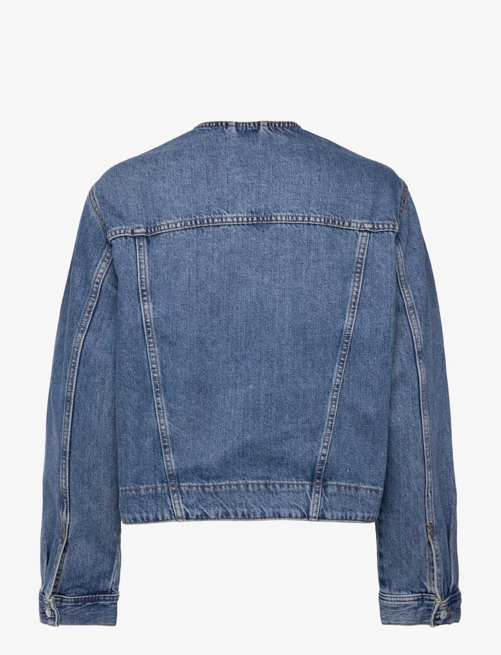 Gina Tricot - Collarless denim jacket - teksatagid - mid blue - 1