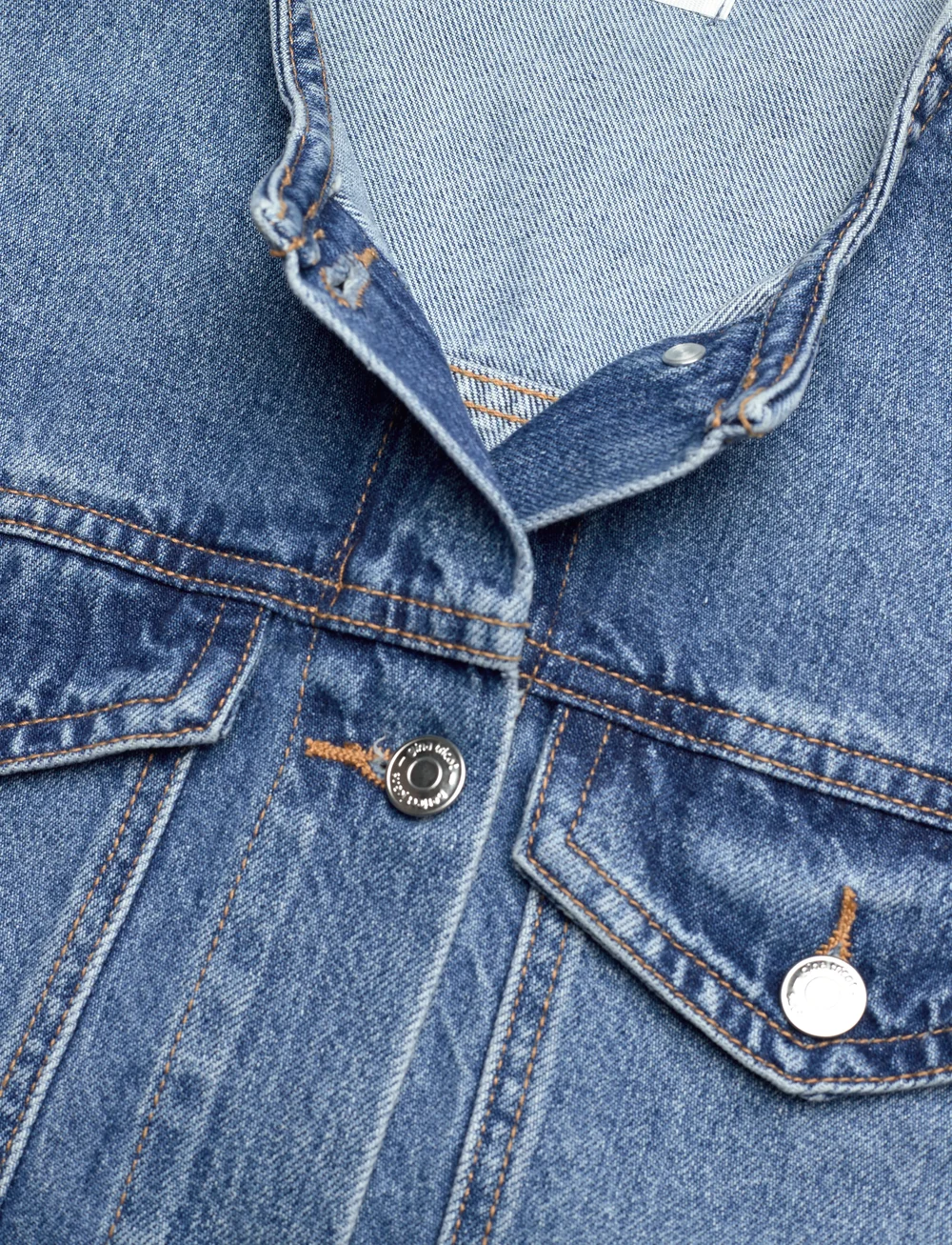 Gina Tricot - Collarless denim jacket - teksatagid - mid blue - 2