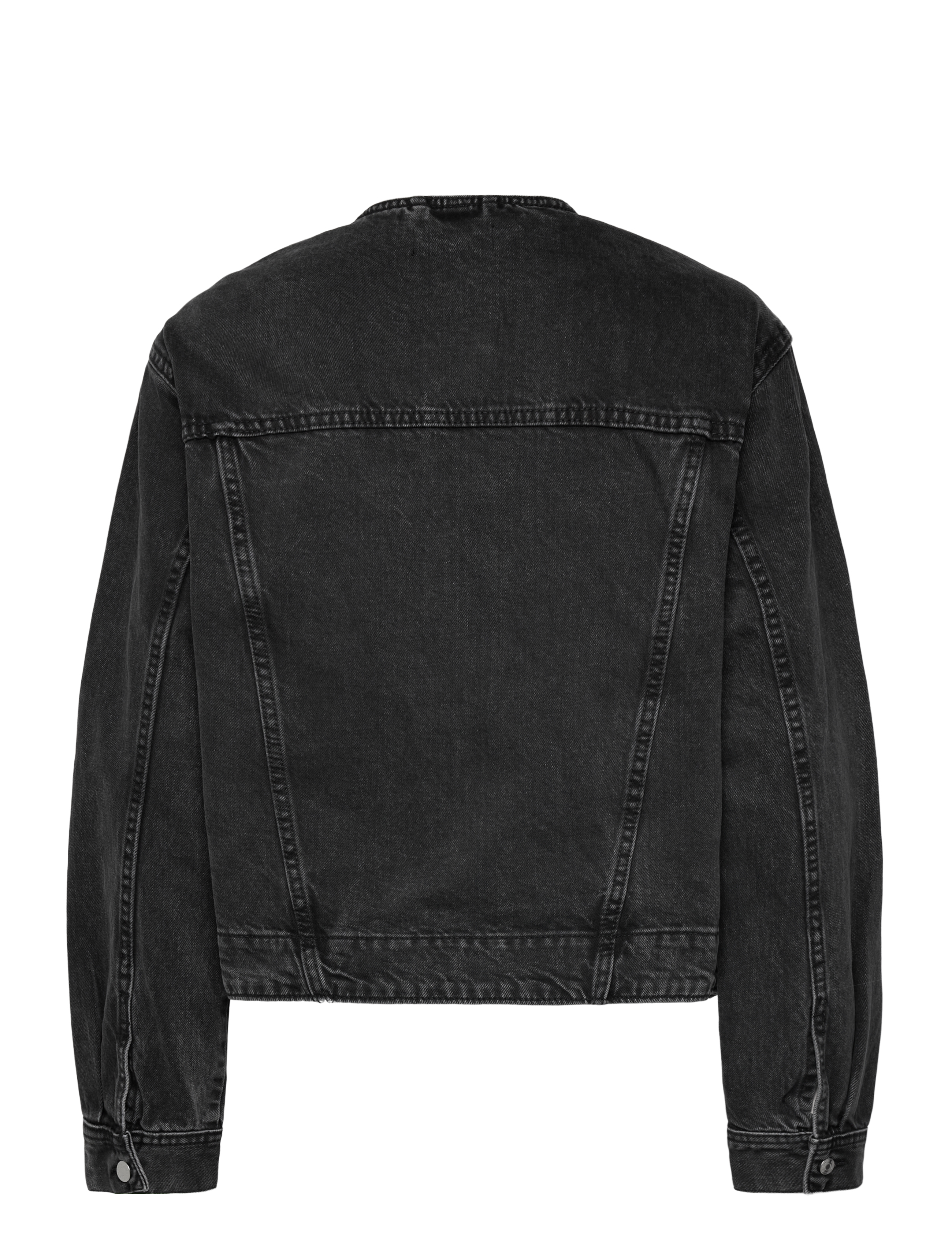 Gina Tricot - Collarless denim jacket - vestes de printemps - offblack - 1