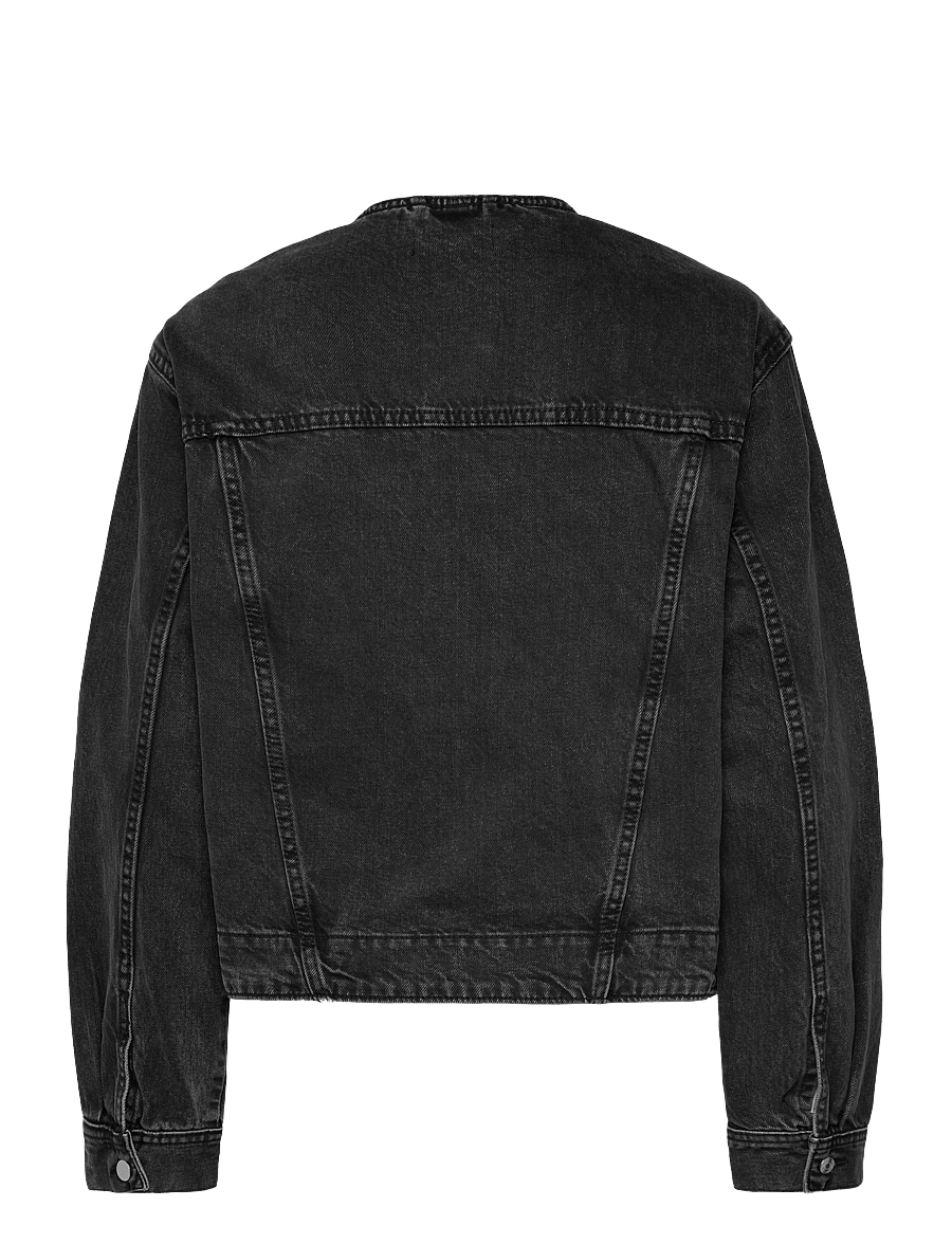 Gina Tricot - Collarless denim jacket - spijkerjassen - offblack - 1
