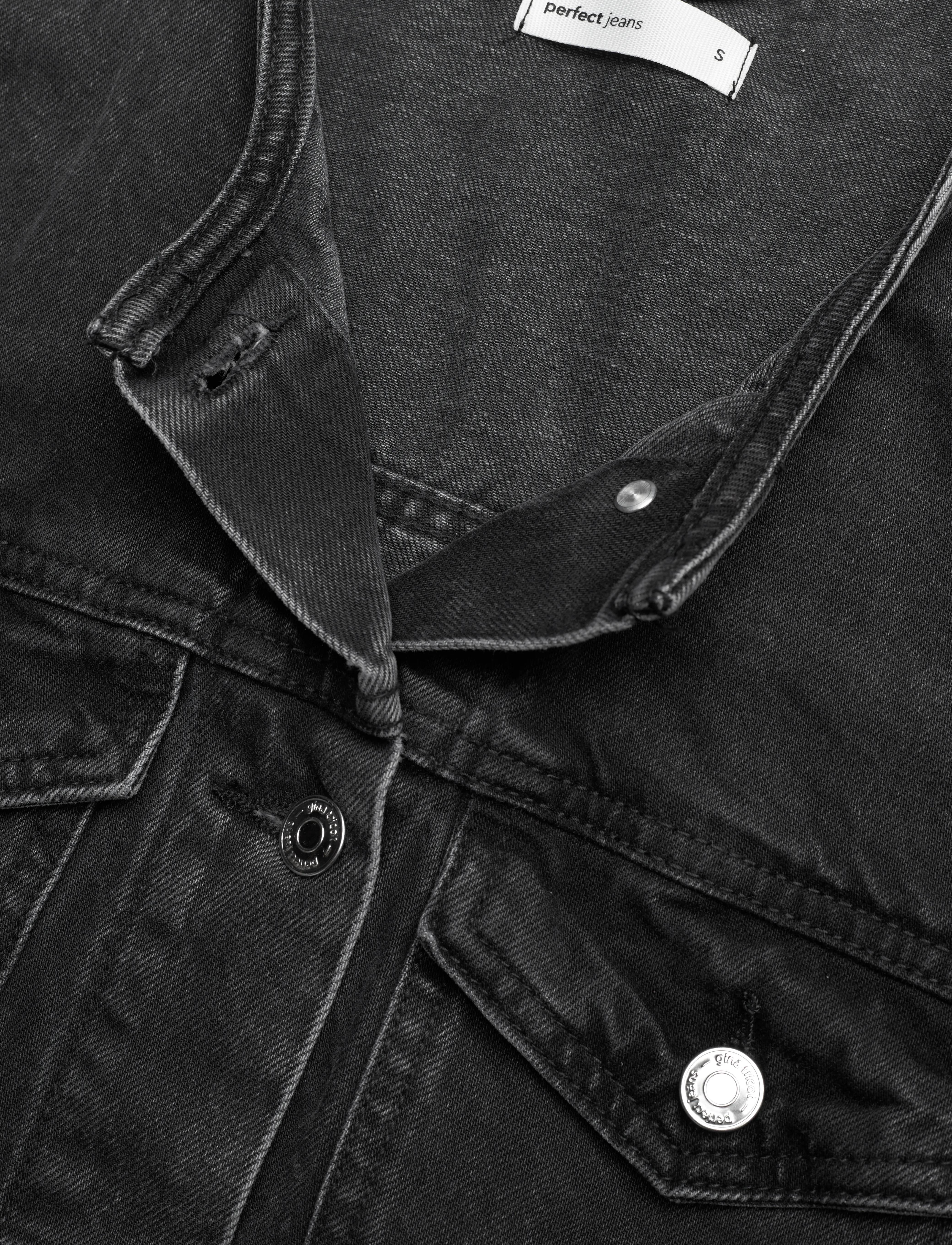 Gina Tricot - Collarless denim jacket - vestes de printemps - offblack - 2