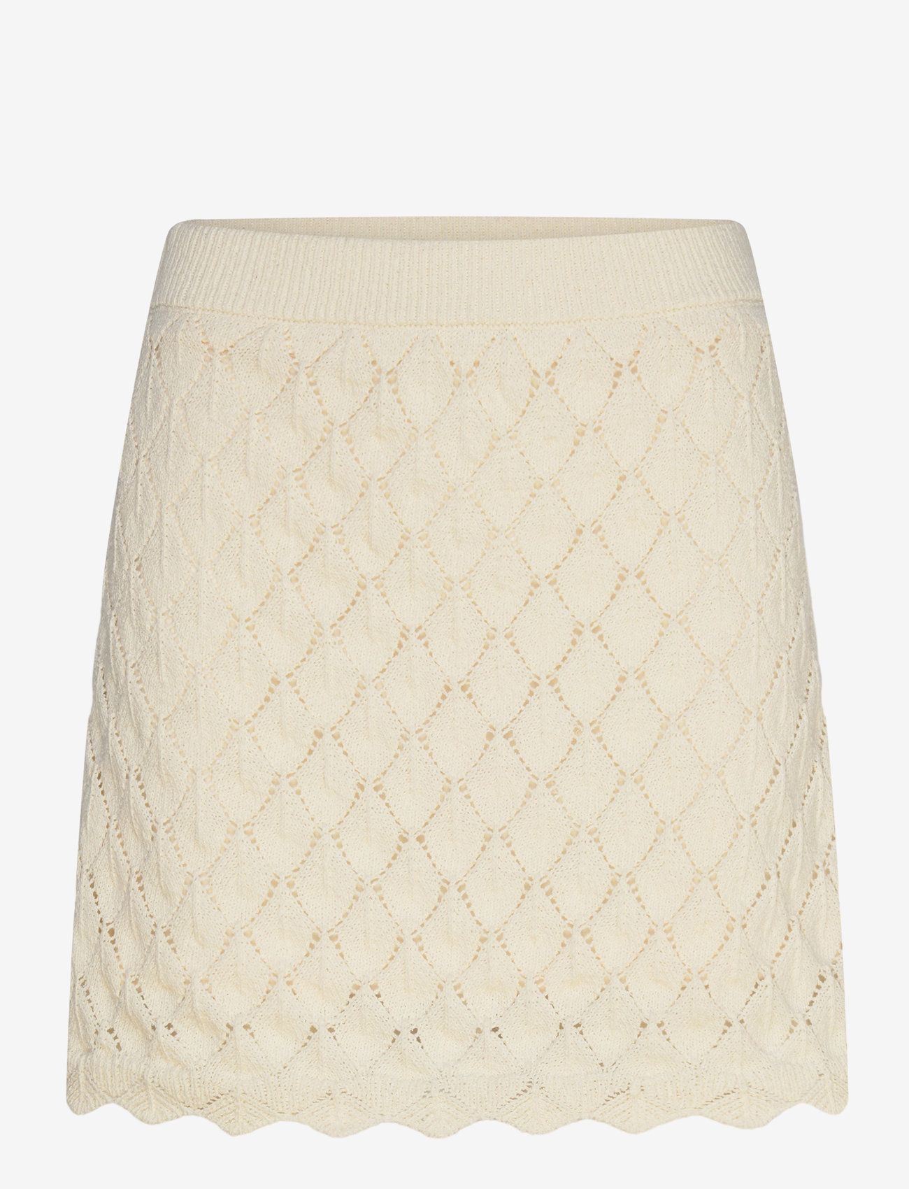 Gina Tricot - Knitted crochet mini skirt - korte nederdele - cream (1047) - 0