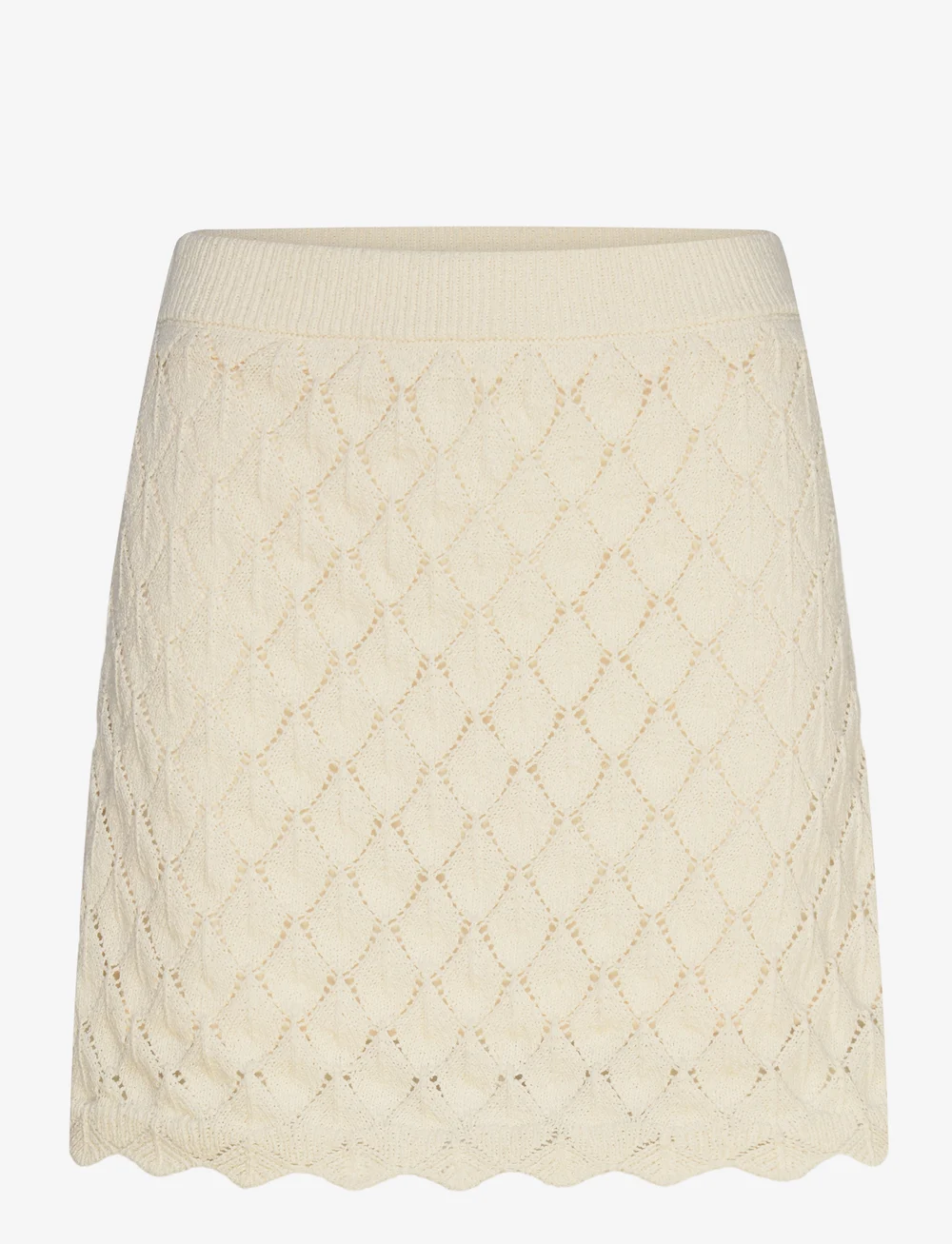 Gina Tricot - Knitted crochet mini skirt - miniseelikud - cream (1047) - 0