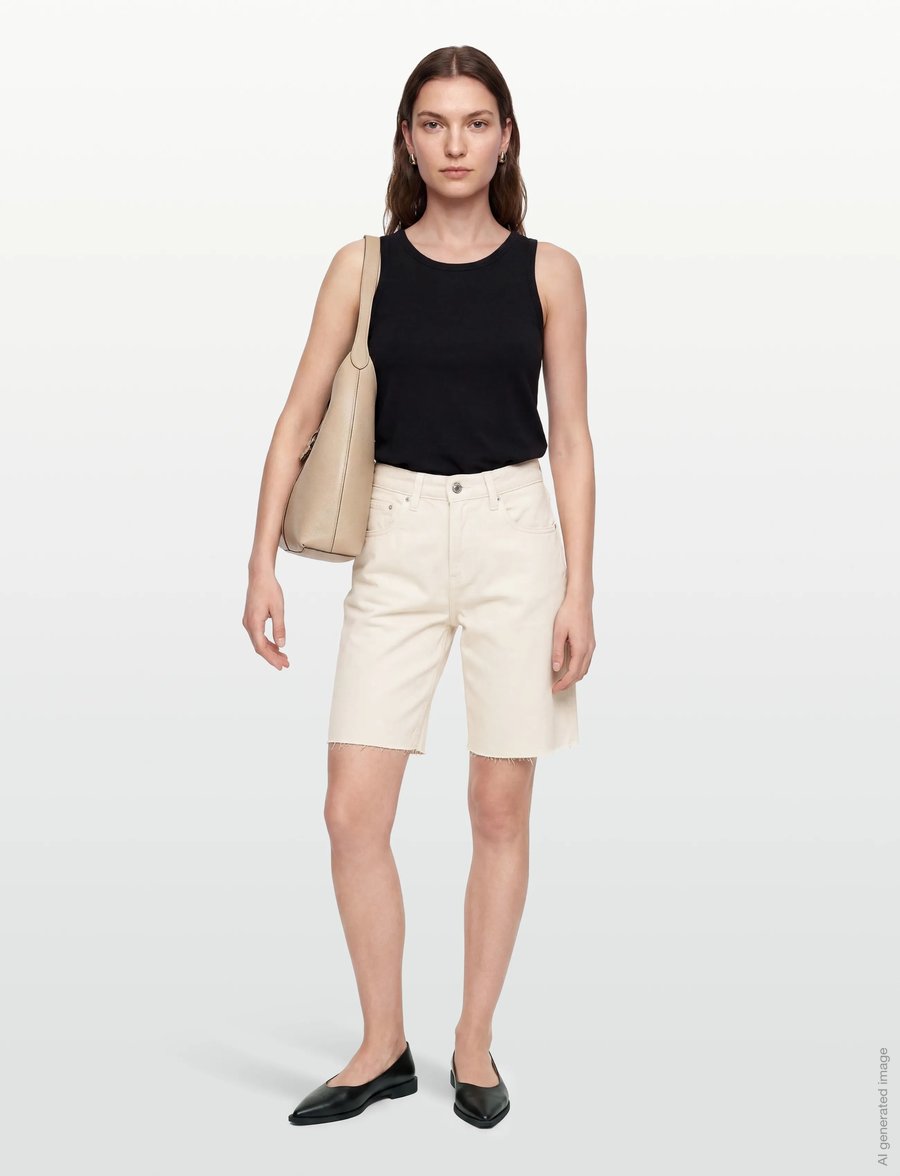 Gina Tricot - Denim jorts - jorty - ecru (1045) - 0