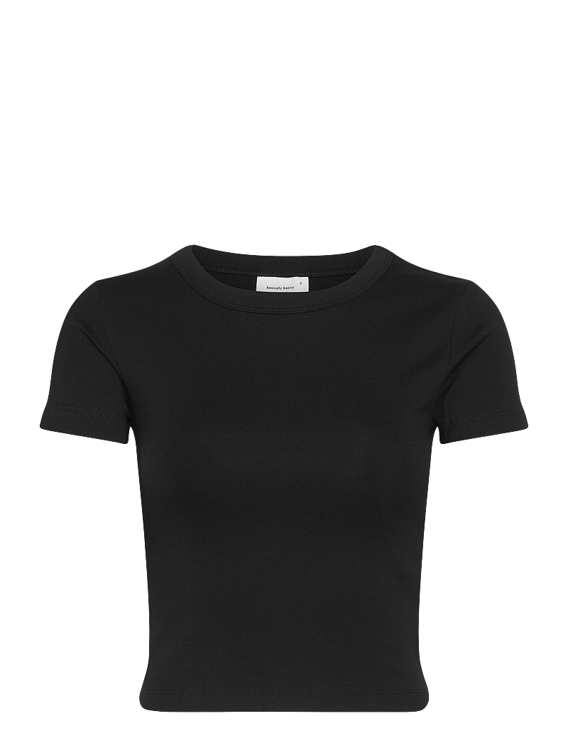 Gina Tricot - Basic tight top - t-shirts - black (9000) - 0