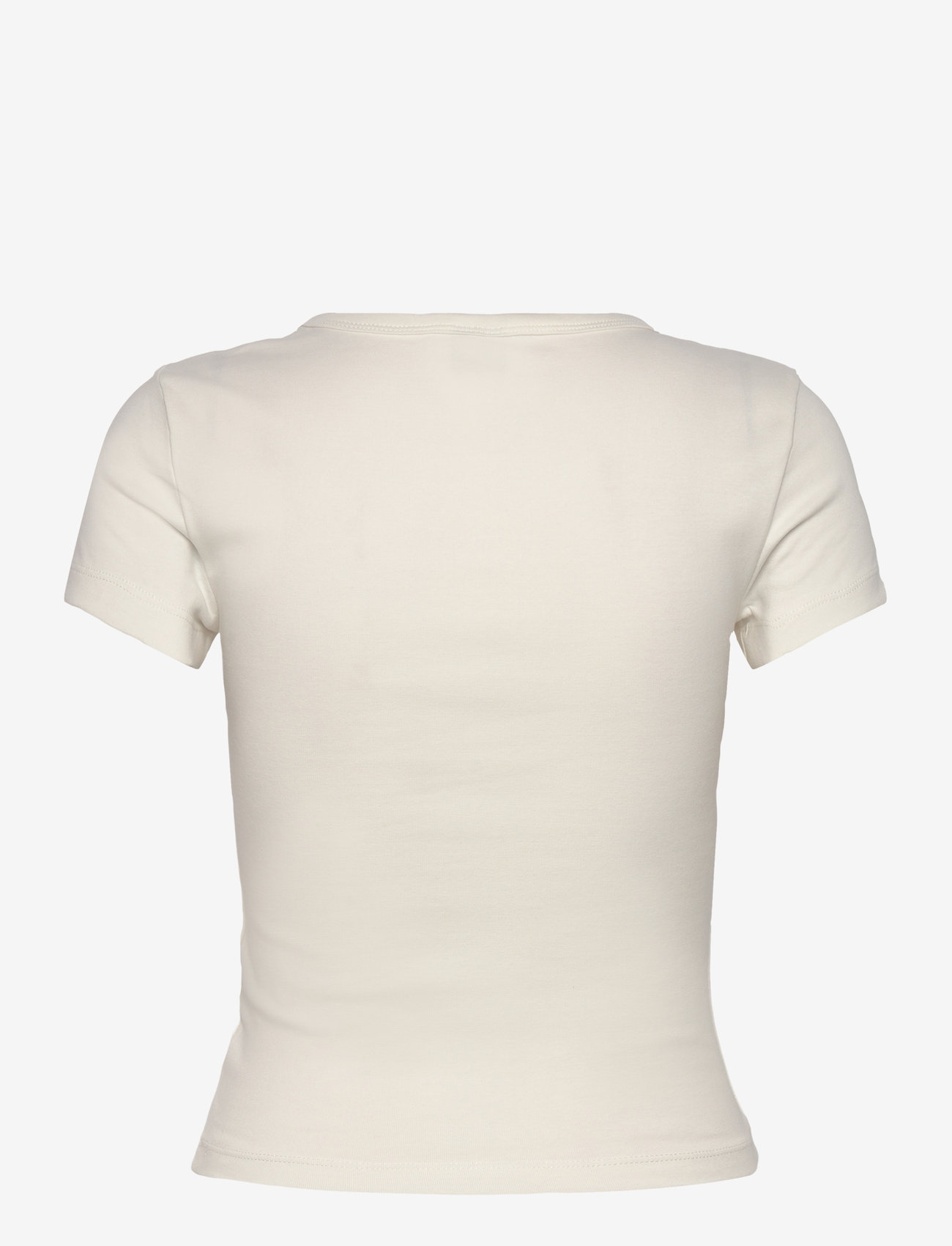 Gina Tricot - Printed tight top - t-shirts - offwhite/brown (1710) - 1