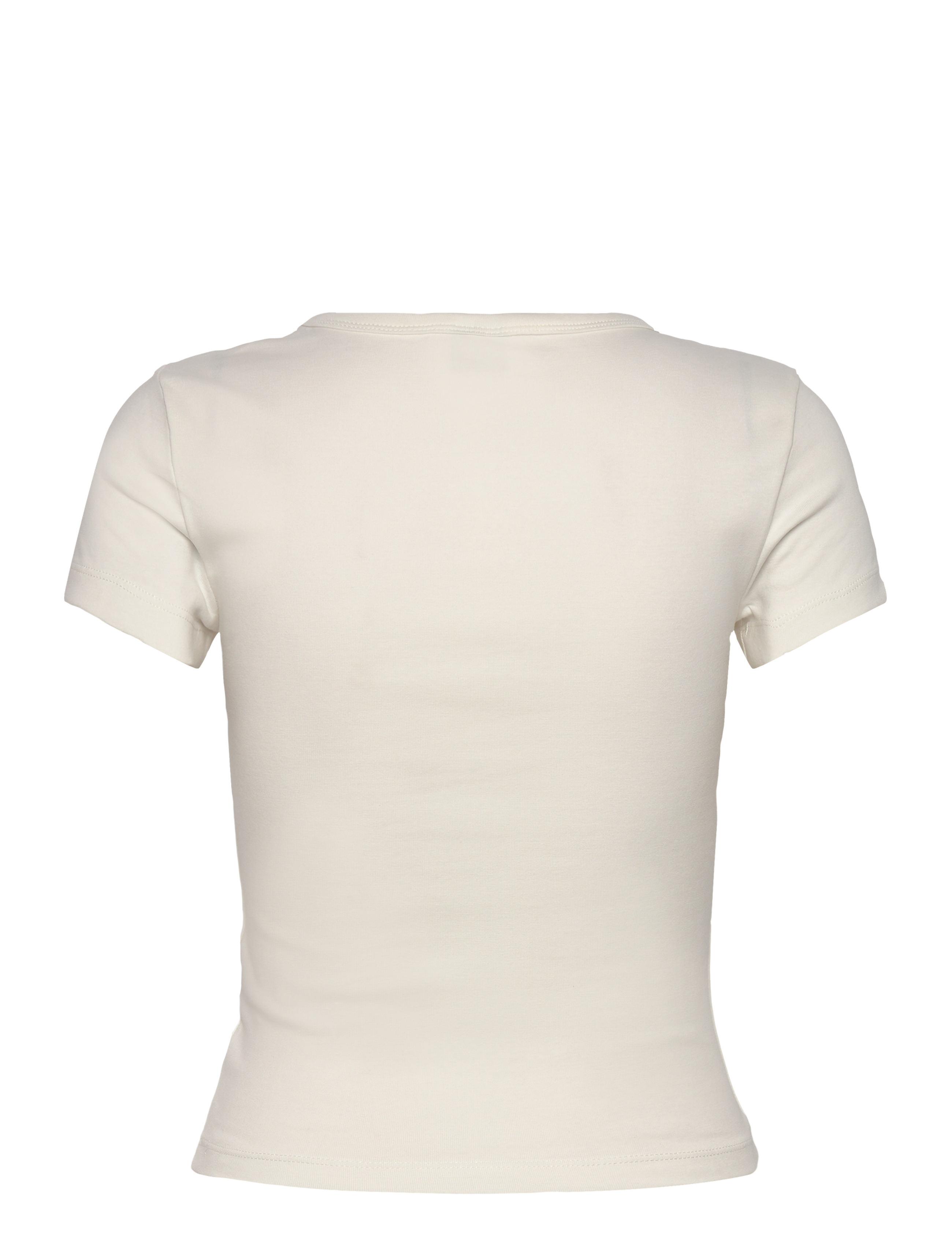 Gina Tricot - Printed tight top - t-shirts - offwhite/brown (1710) - 1