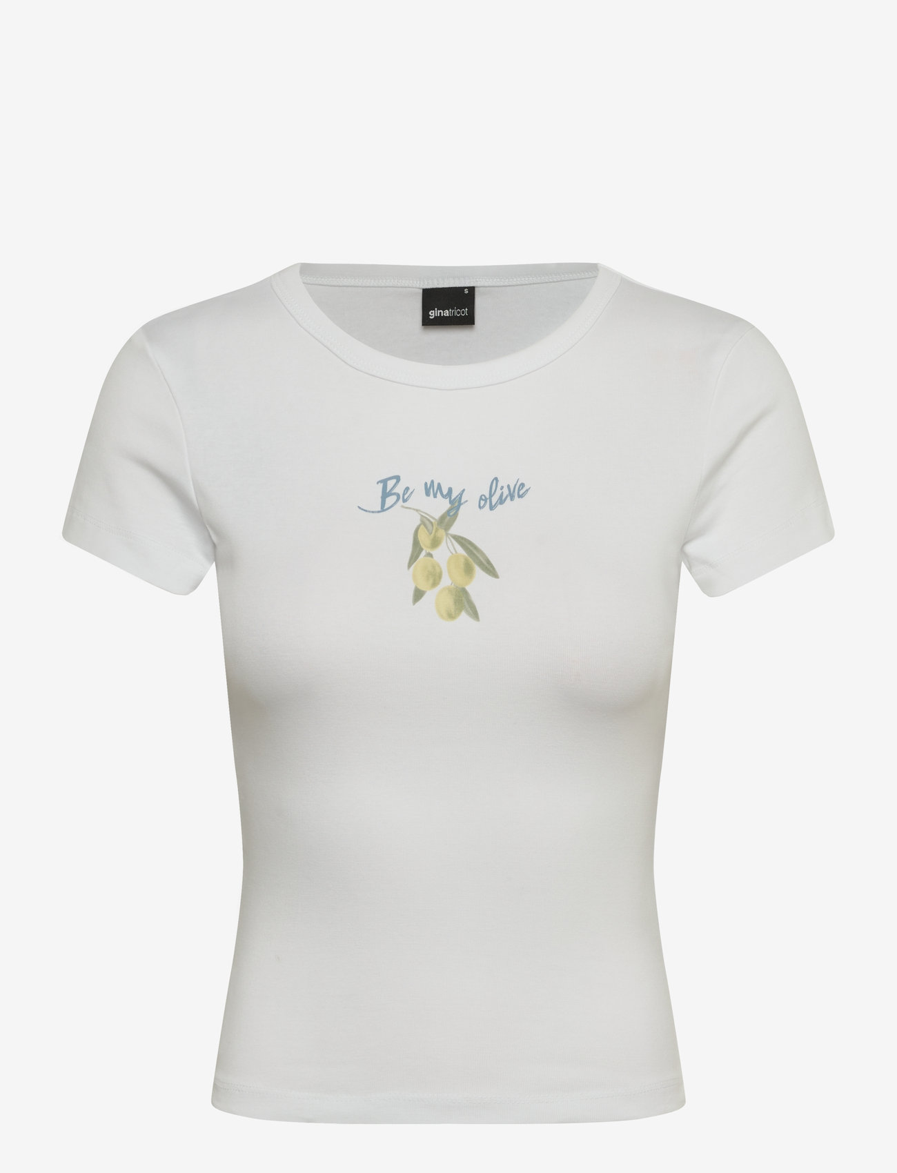 Gina Tricot - Printed tight top - t-shirts - olive branch (6205) - 0