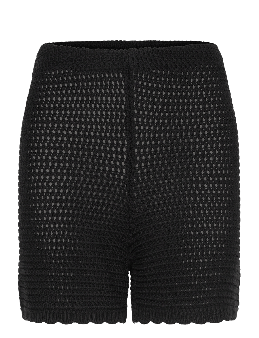 Gina Tricot - Knitted crochet shorts - casual shorts - black (9000) - 0