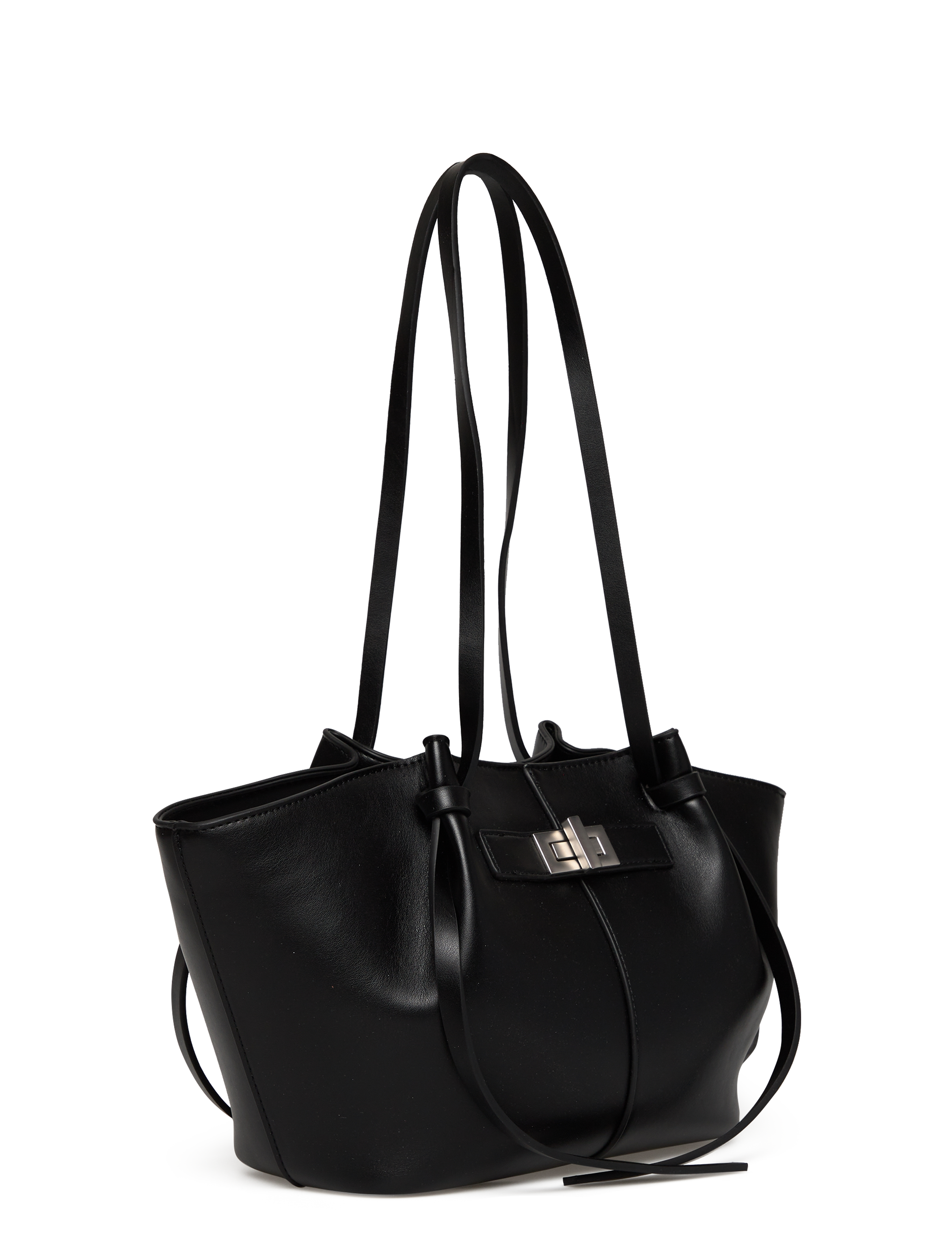Gina Tricot - Midi long strap bag - black/silver - 2