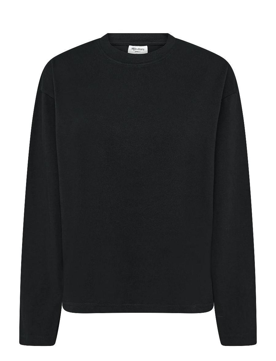 Gina Tricot - Loose fit long sleeve tee - langærmede toppe - black (9000) - 1