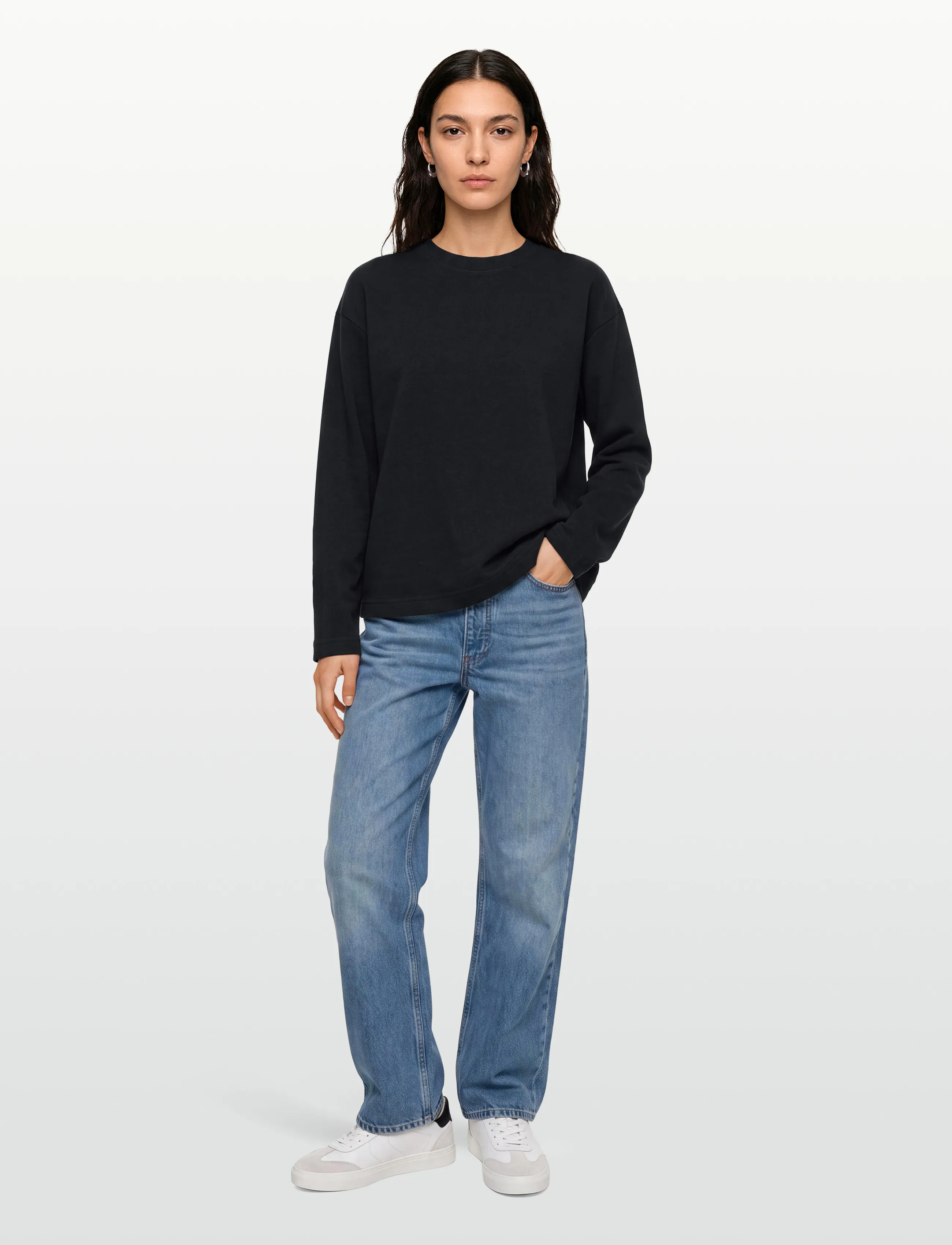 Gina Tricot - Loose fit long sleeve tee - langærmede toppe - black (9000) - 0