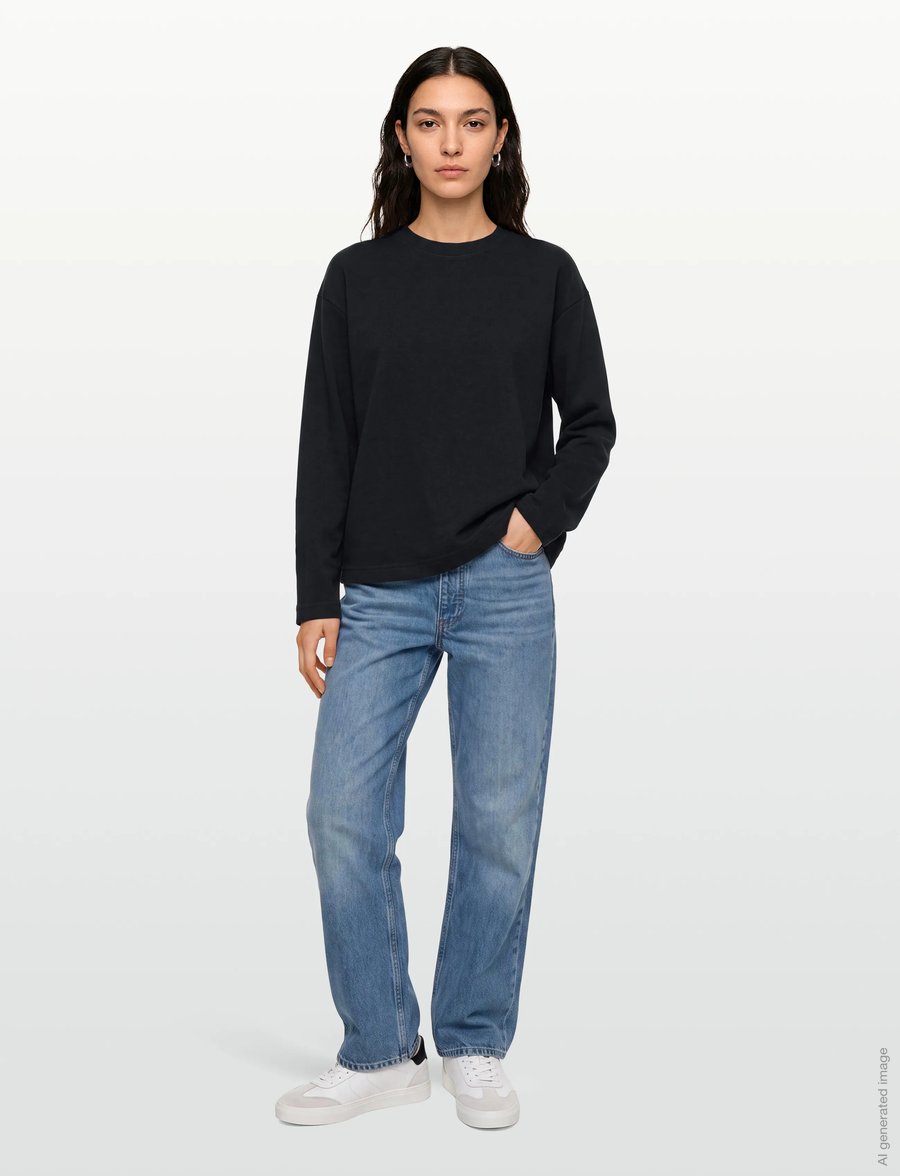 Gina Tricot - Loose fit long sleeve tee - langærmede toppe - black (9000) - 0