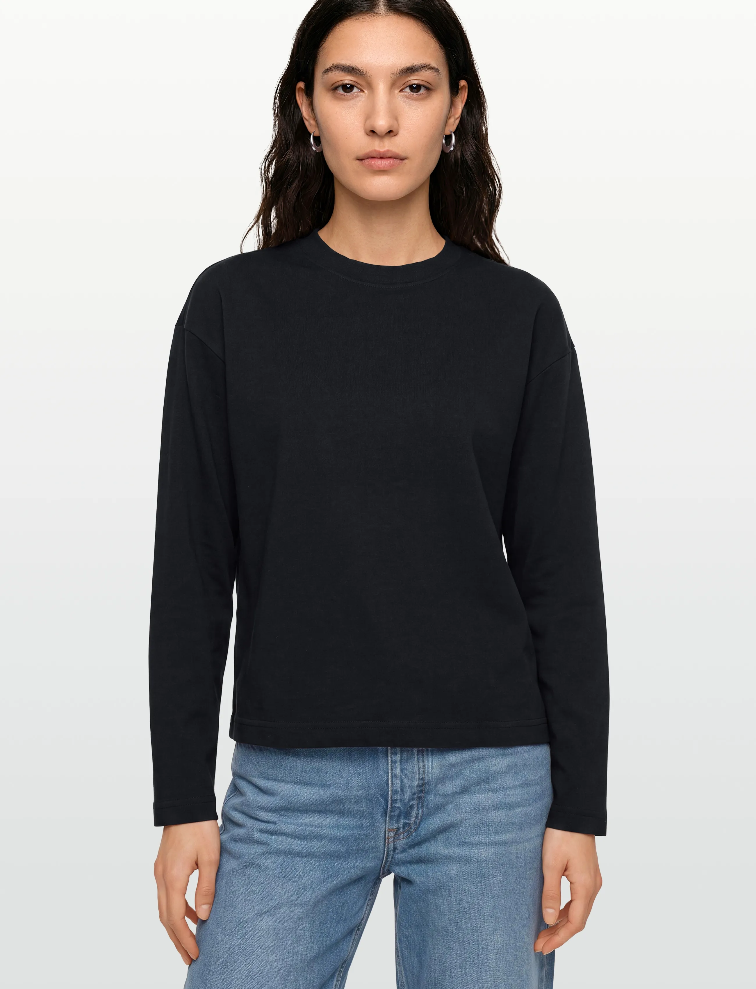Gina Tricot - Loose fit long sleeve tee - langærmede toppe - black (9000) - 3