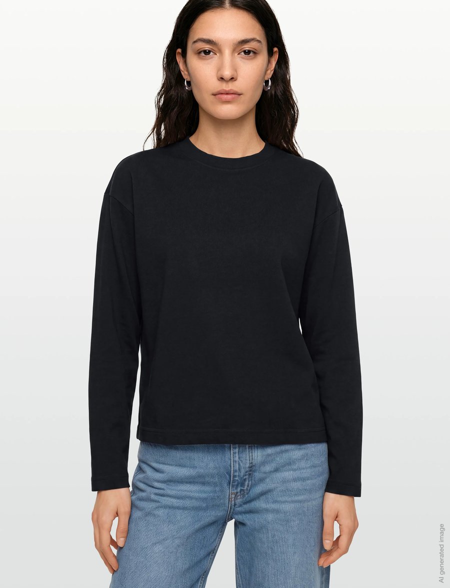 Gina Tricot - Loose fit long sleeve tee - langærmede toppe - black (9000) - 3