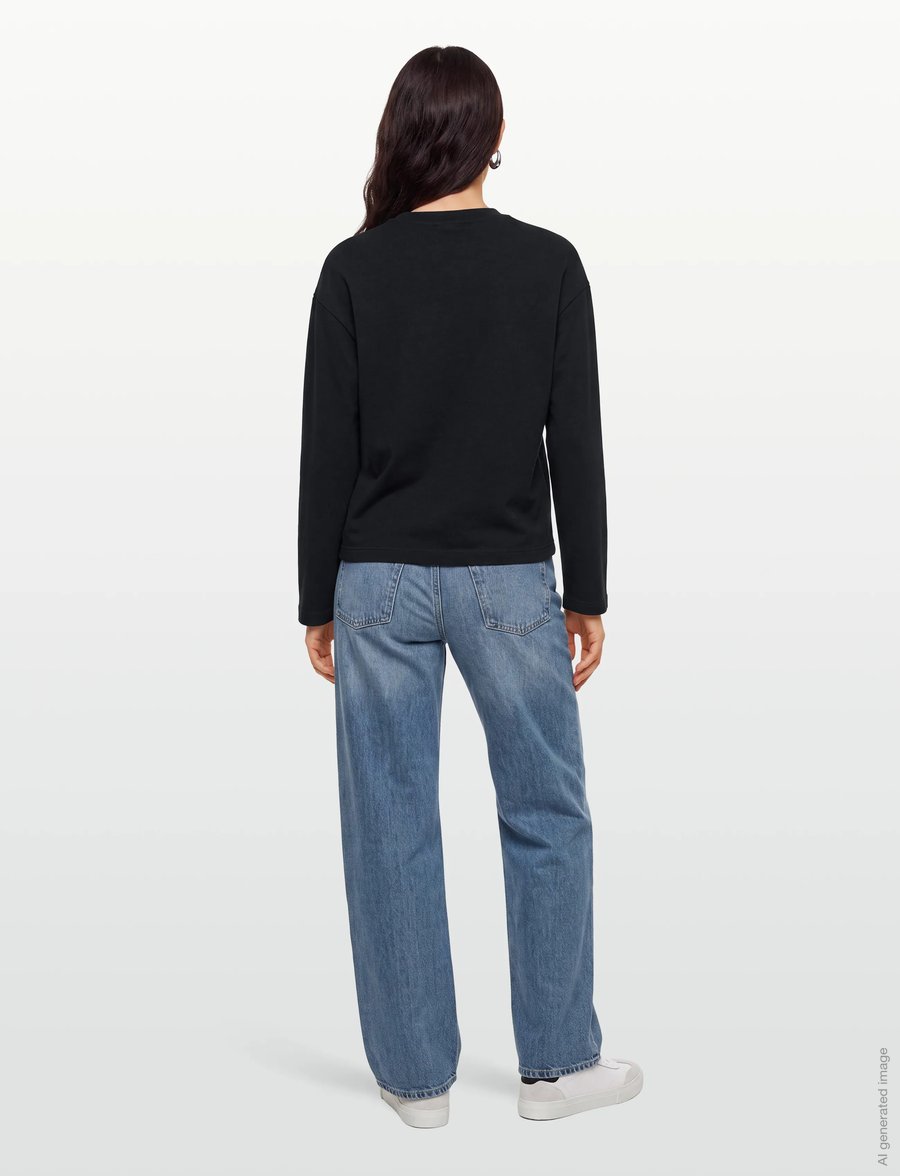 Gina Tricot - Loose fit long sleeve tee - langærmede toppe - black (9000) - 4