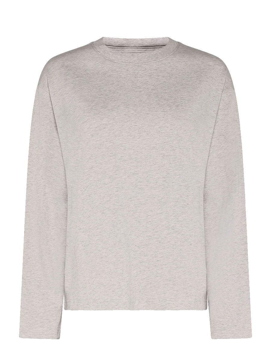 Gina Tricot - Loose fit long sleeve tee - pikkade varrukatega topid - lt grey melange - 1