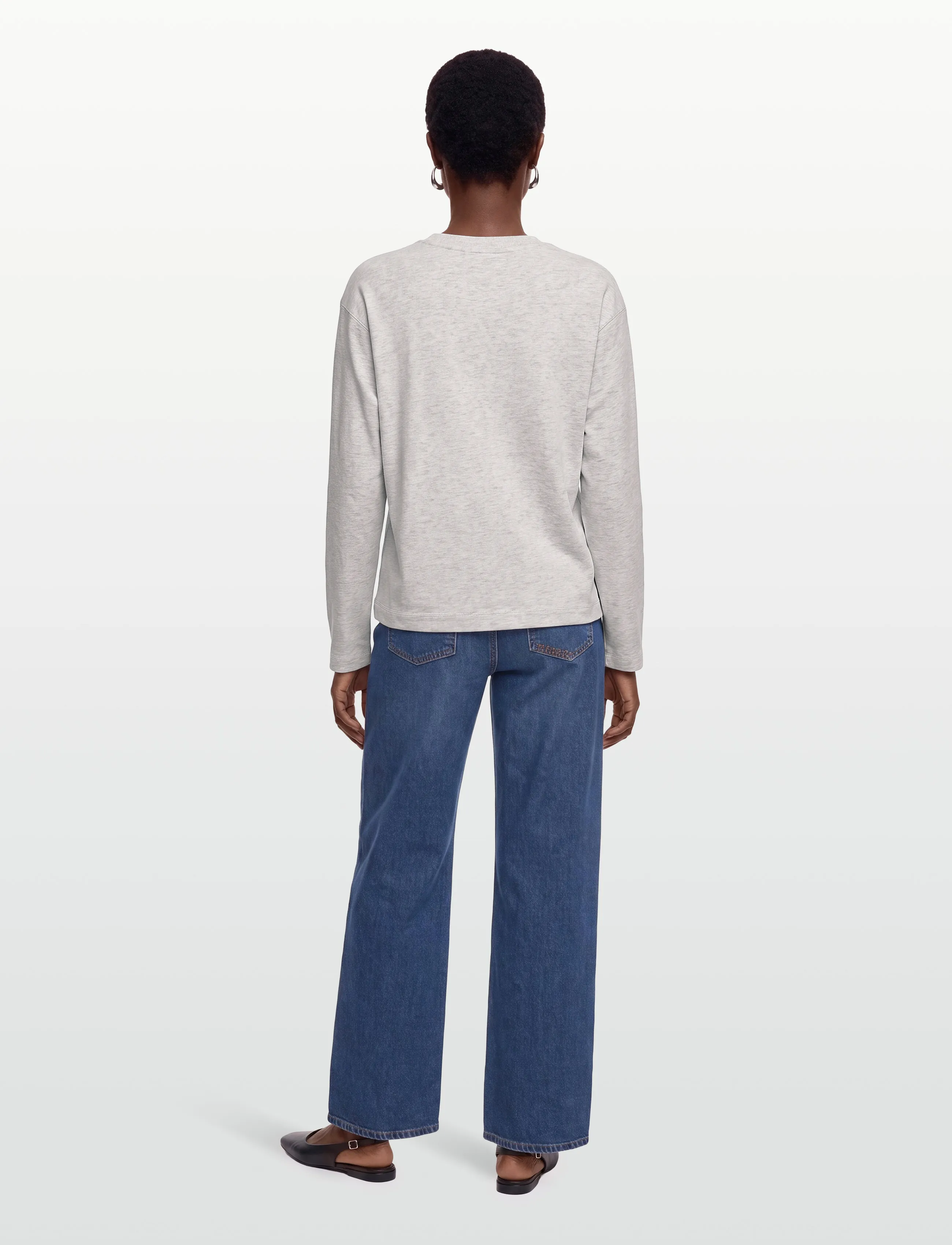 Gina Tricot - Loose fit long sleeve tee - pikkade varrukatega topid - lt grey melange - 4