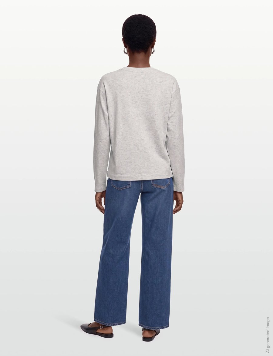 Gina Tricot - Loose fit long sleeve tee - pikkade varrukatega topid - lt grey melange - 4