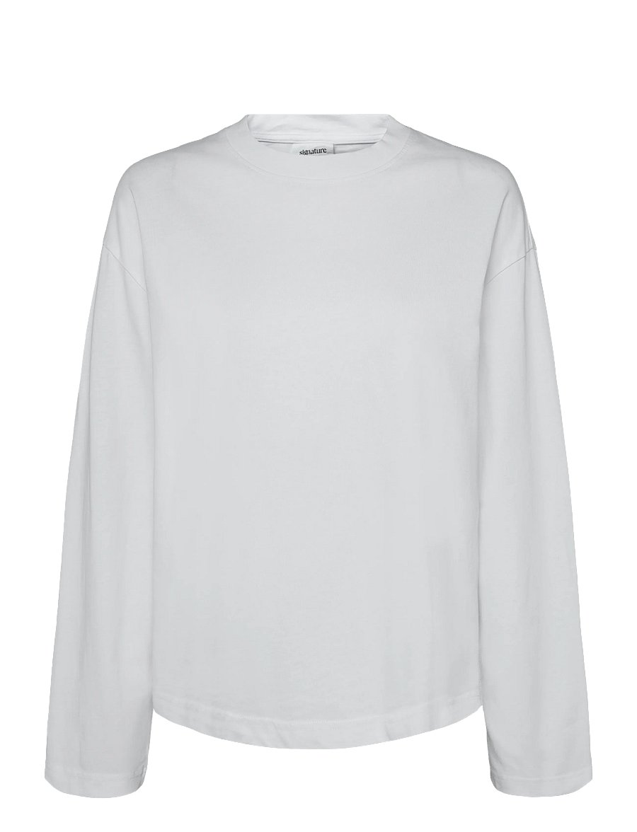 Gina Tricot - Loose fit long sleeve tee - langærmede toppe - white (1000) - 1