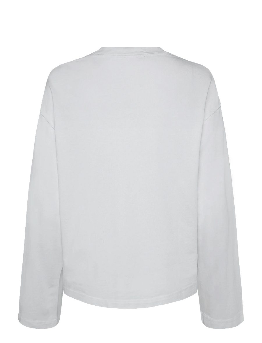 Gina Tricot - Loose fit long sleeve tee - langærmede toppe - white (1000) - 2
