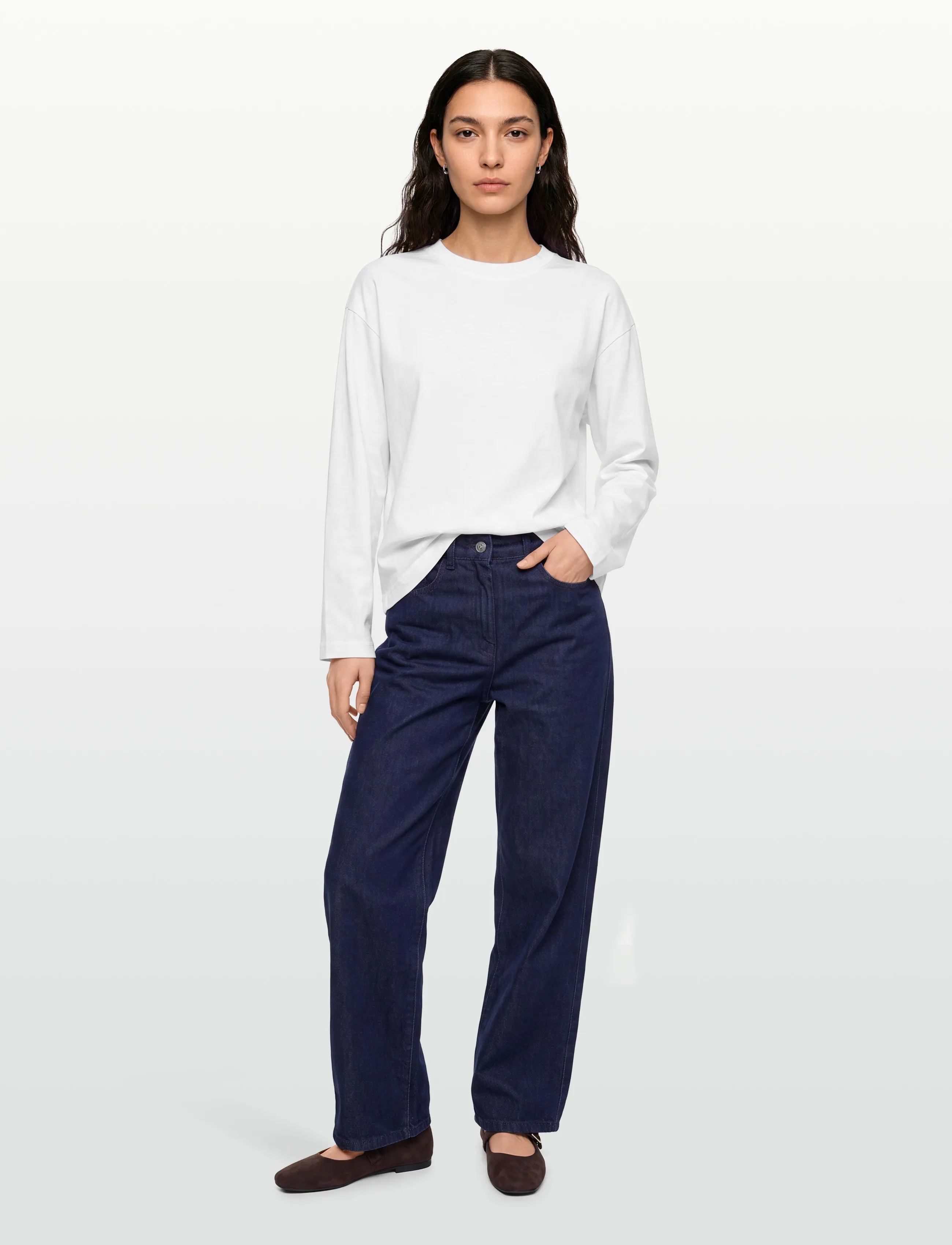Gina Tricot Loose fit long sleeve tee - T-shirts & Toppar - WHITE (1000) / white