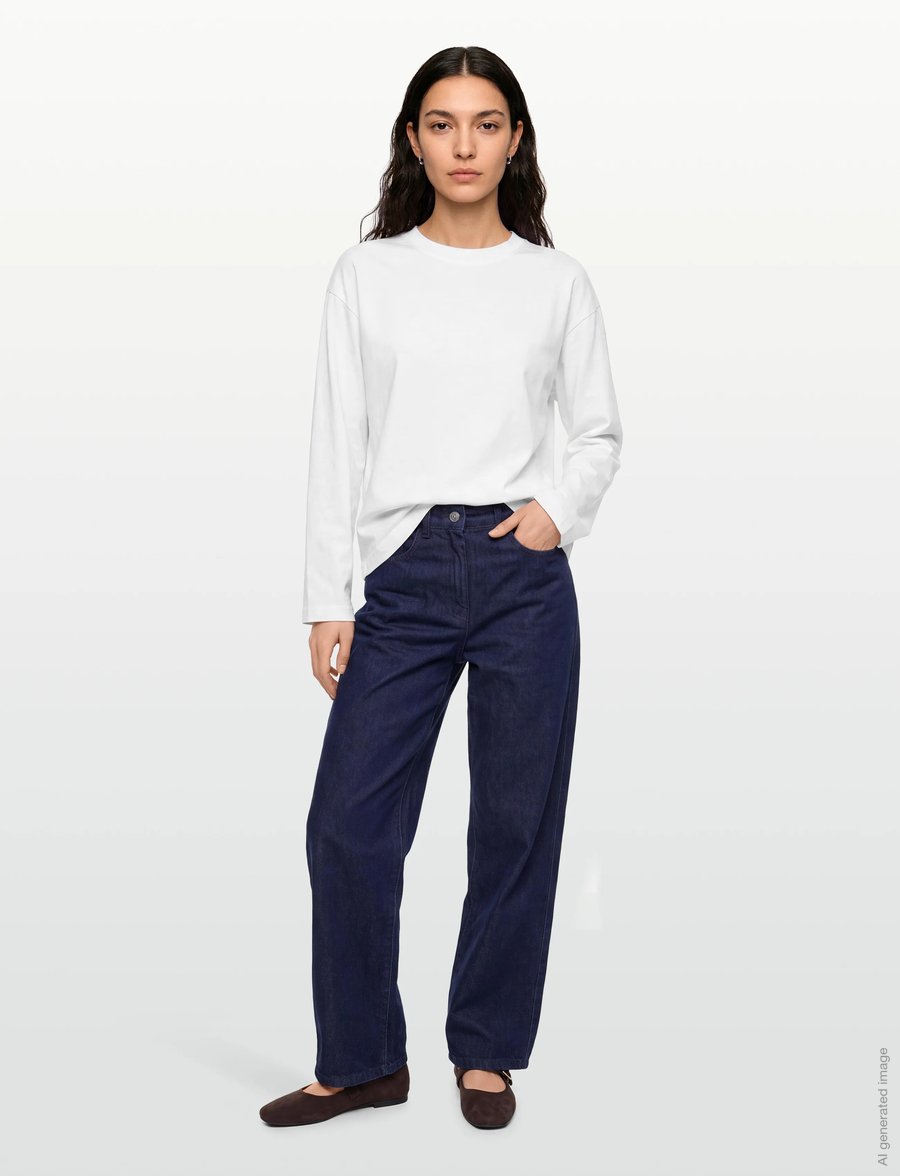 Gina Tricot - Loose fit long sleeve tee - langærmede toppe - white (1000) - 0