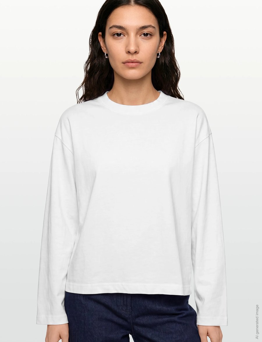 Gina Tricot - Loose fit long sleeve tee - langærmede toppe - white (1000) - 3