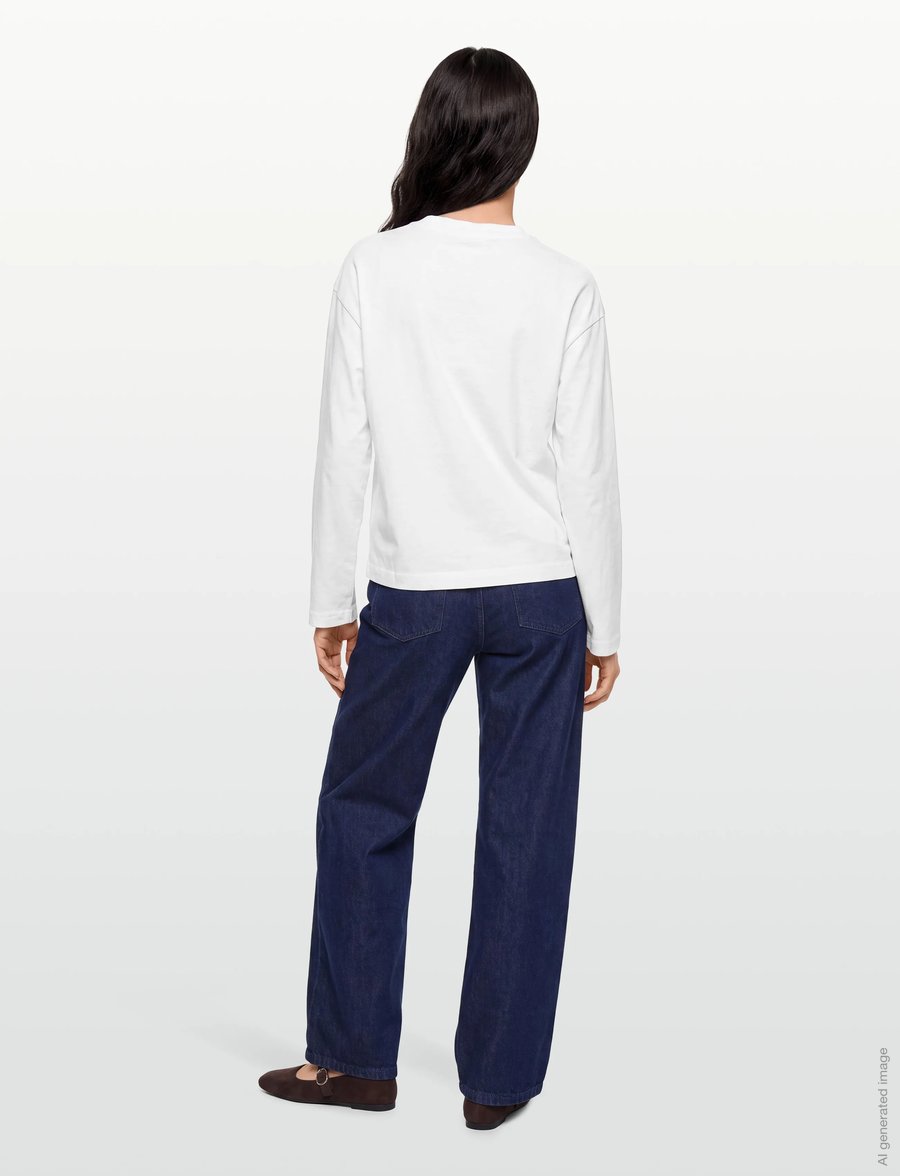 Gina Tricot - Loose fit long sleeve tee - langærmede toppe - white (1000) - 4
