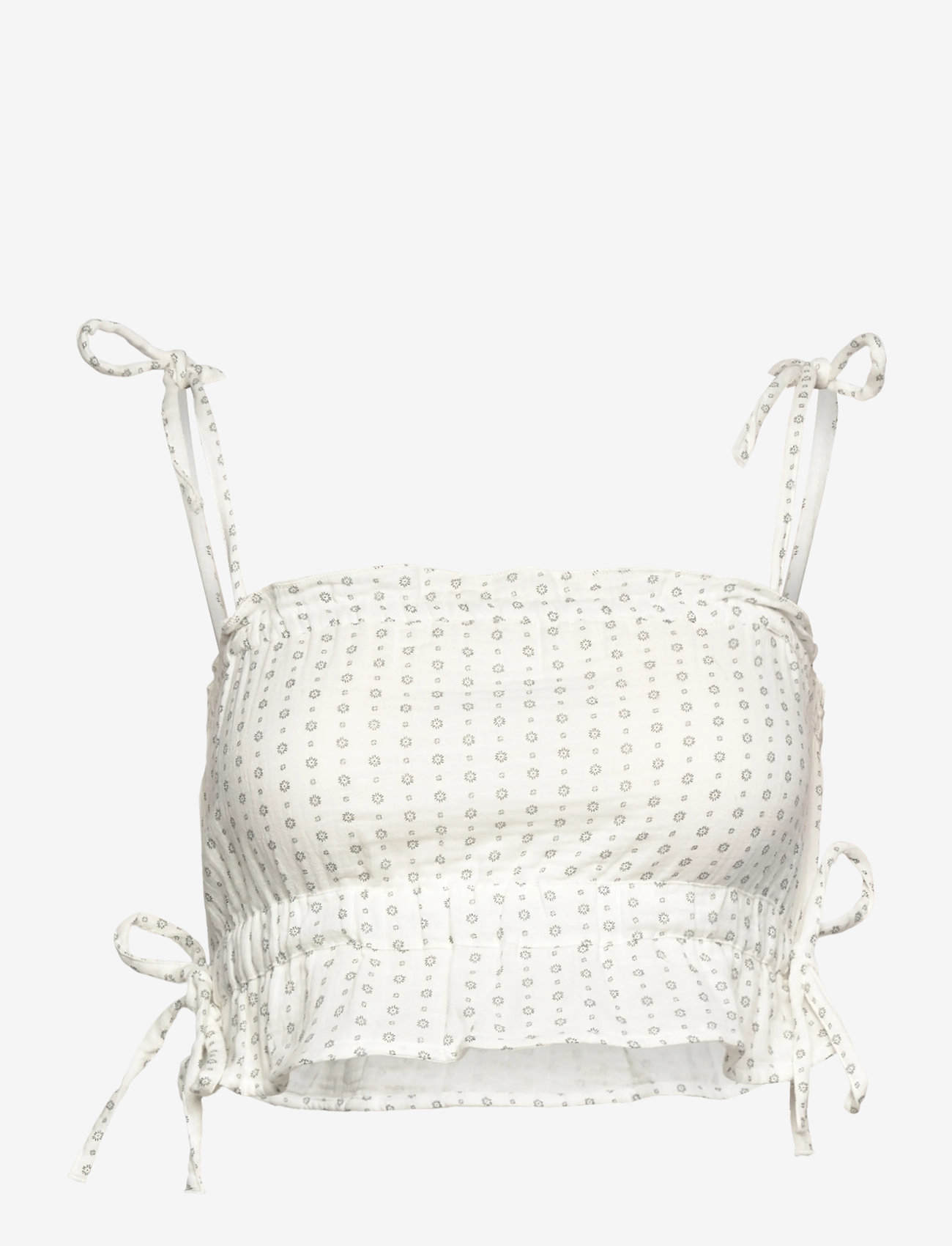 Gina Tricot - Gauze homewear top - overdele - white/grey (1153) - 0