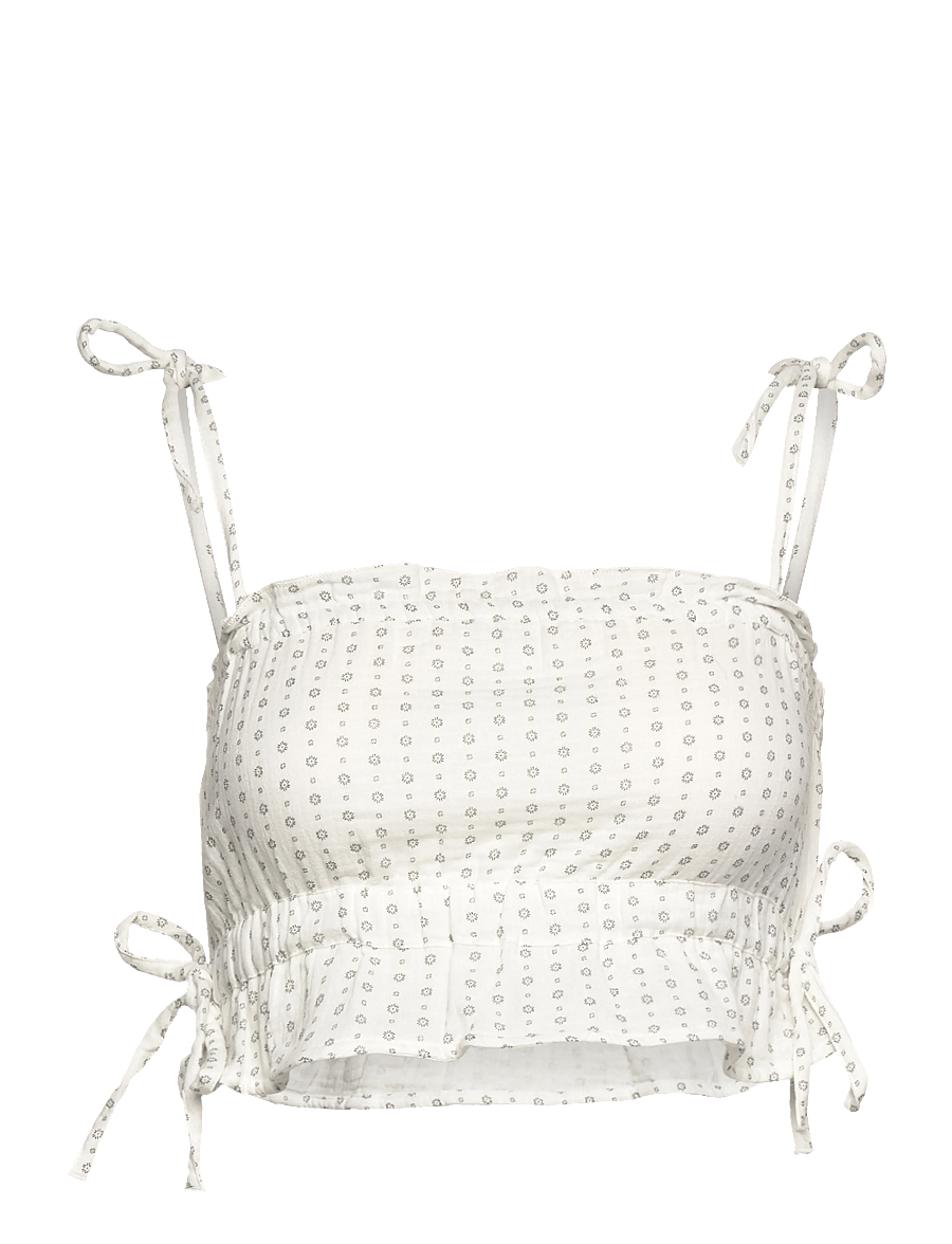 Gina Tricot - Gauze homewear top - overdele - white/grey (1153) - 0