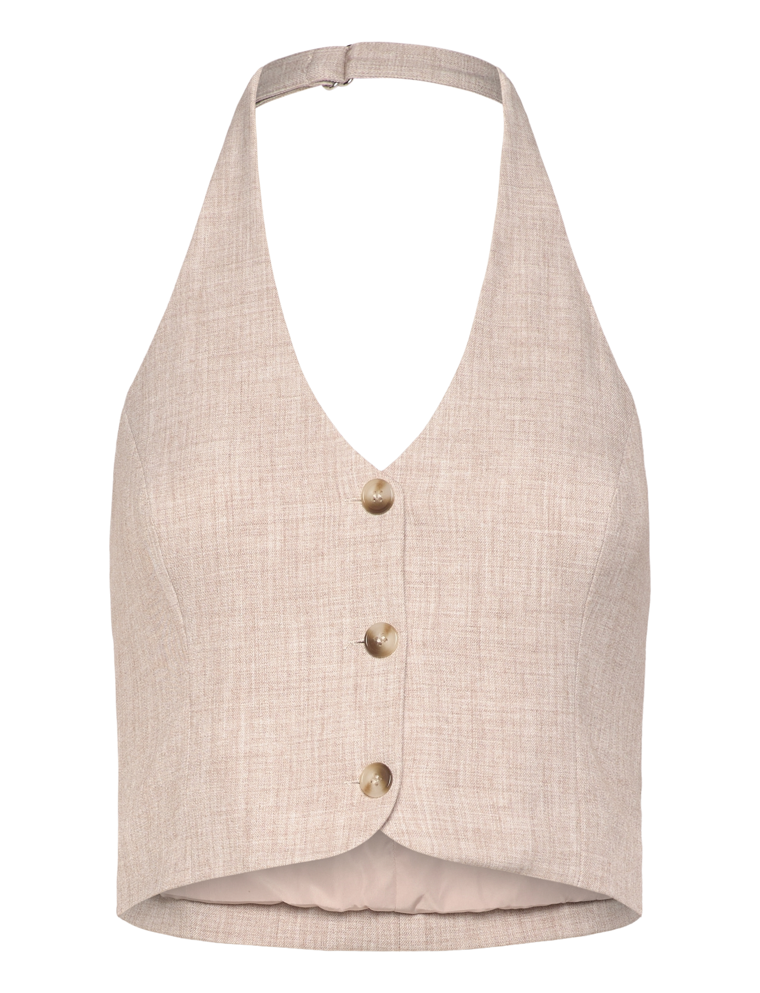 Gina Tricot Halterneck tailored vest - Westen - BEIGE MELANGE (1186) / beige