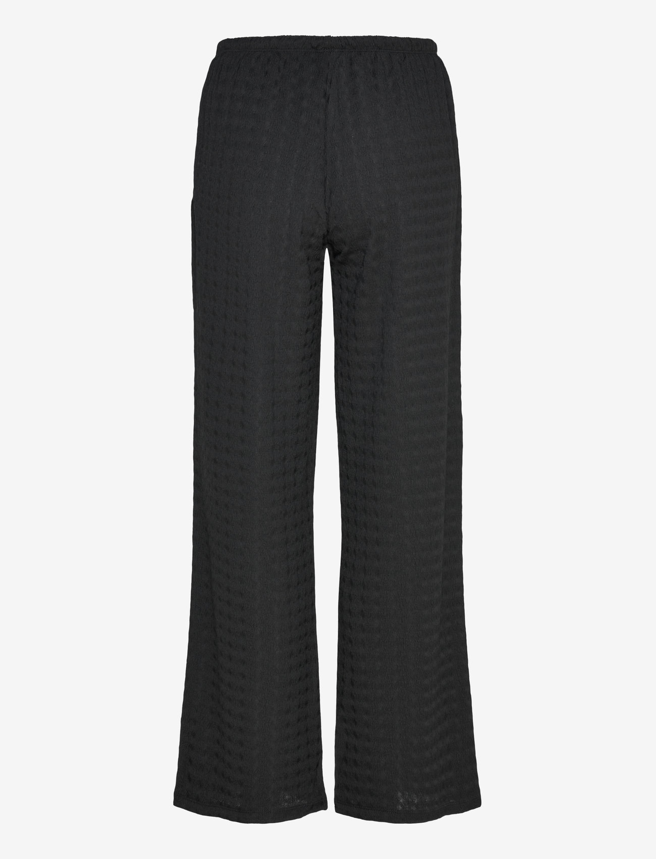 Gina Tricot - Textured trousers - hosen mit weitem bein - black (9000) - 1