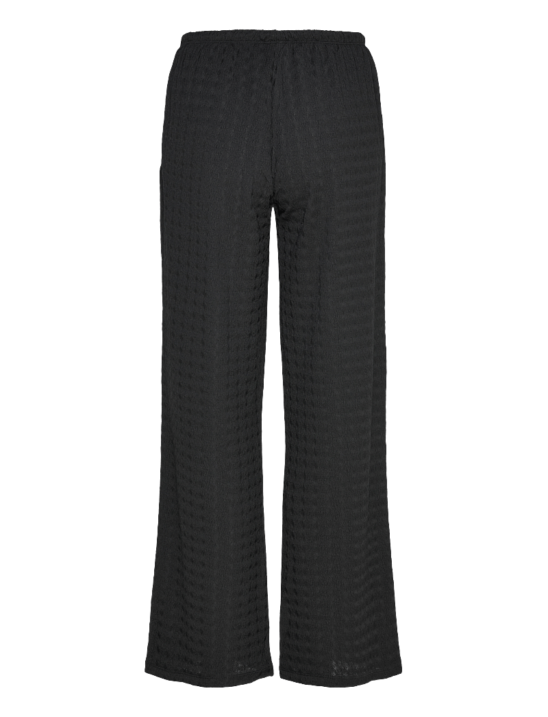 Gina Tricot - Textured trousers - hosen mit weitem bein - black (9000) - 1