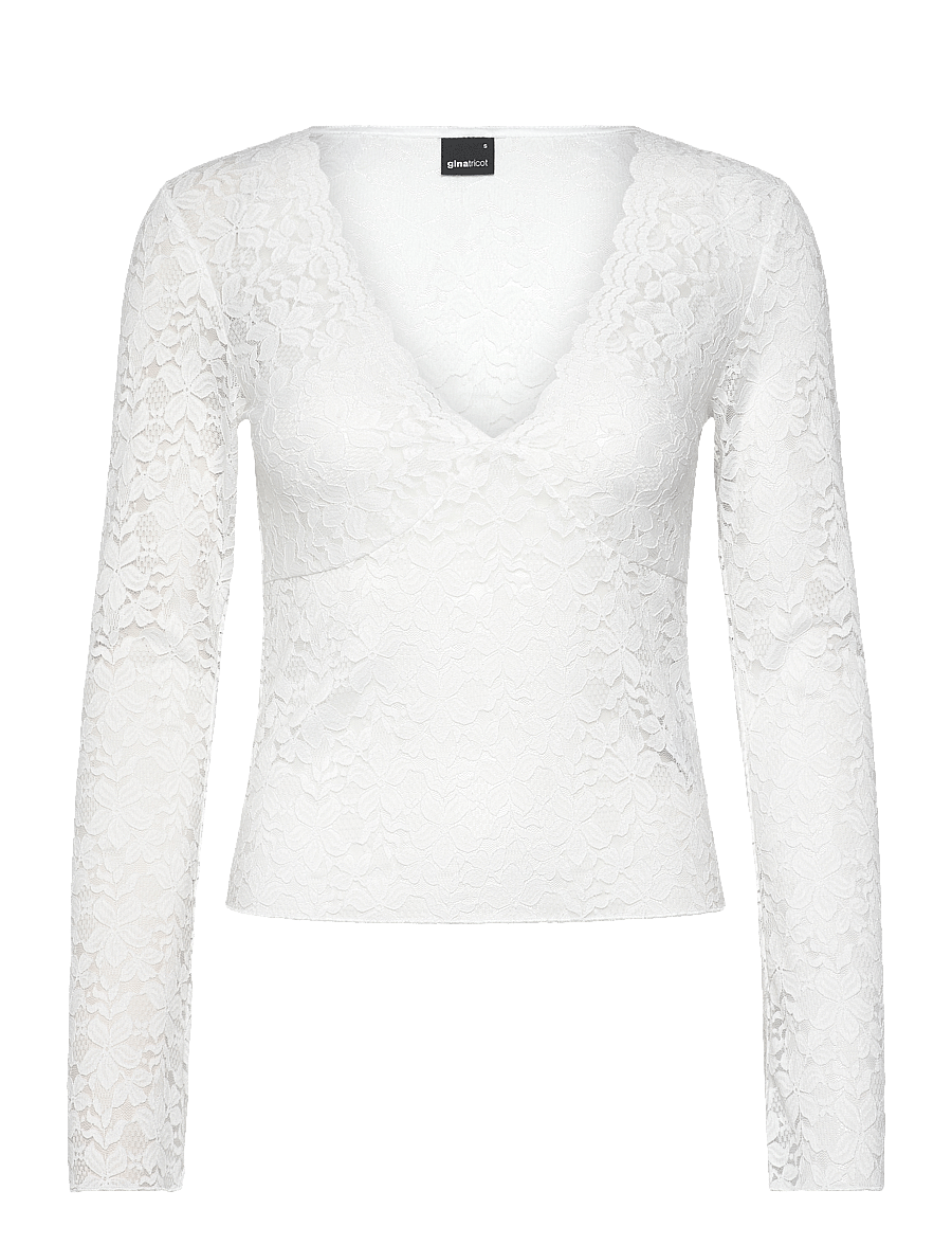 Gina Tricot - Lace top - offwhite - 0