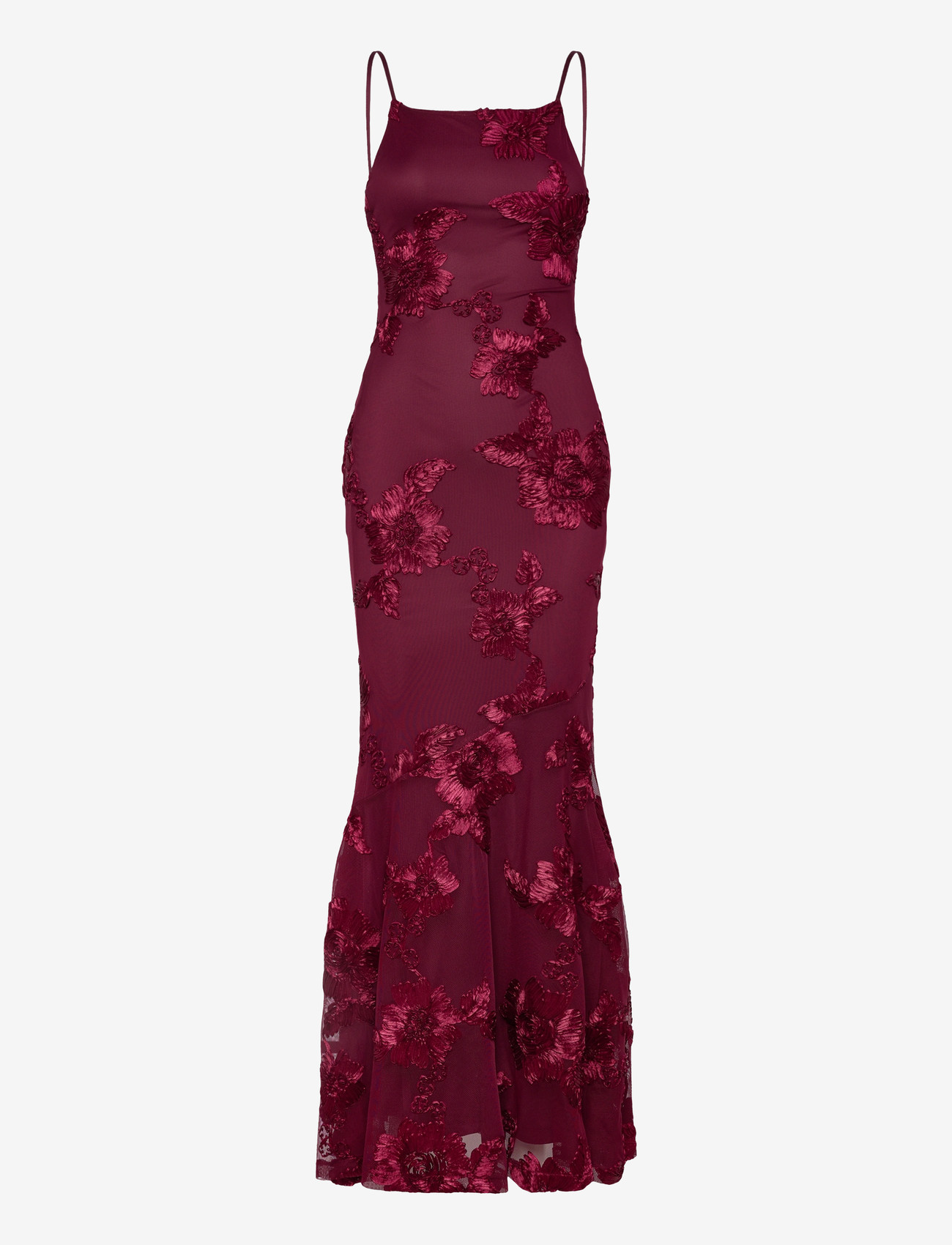 Gina Tricot - Embroidery dress - stramme kjoler - burgundy (4670) - 0