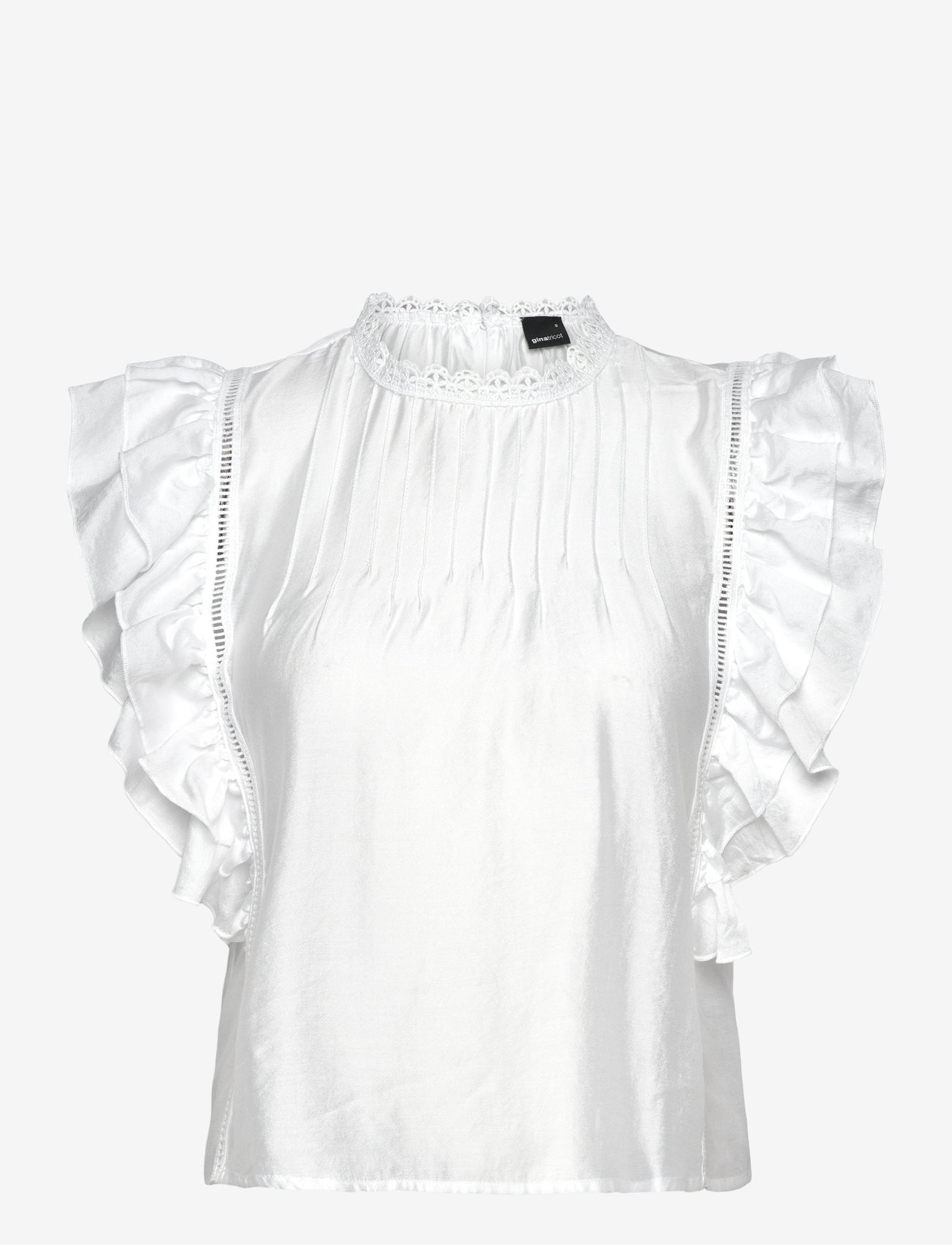 Gina Tricot - Mini boho frill top - Ärmlösa blusar - white (1000) - 0
