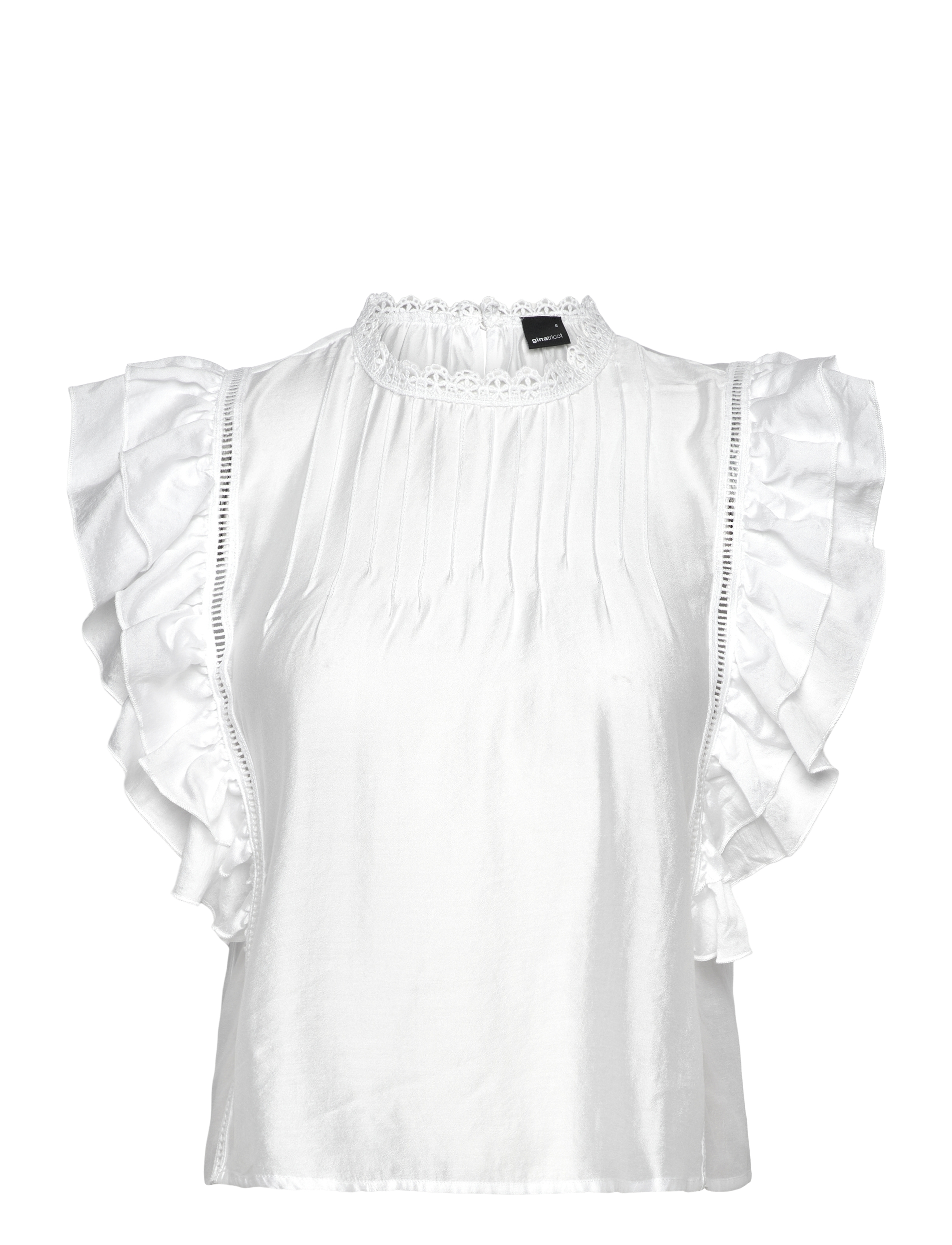 Gina Tricot Mini boho frill top - Bluser & Skjorter - WHITE (1000) / white