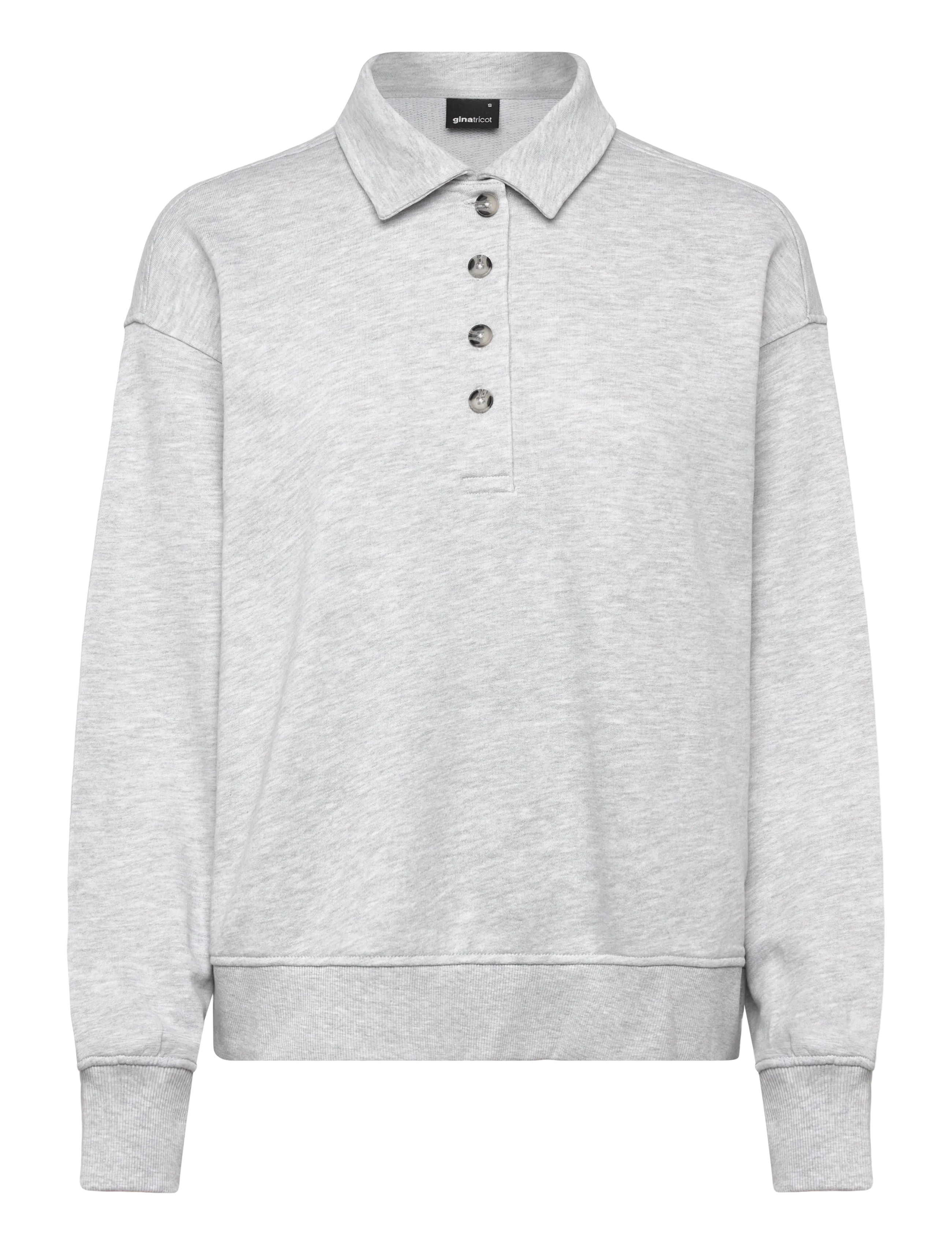 Gina Tricot Collar sweater - Sweatshirts - GREY MELANGE (8181) / grey