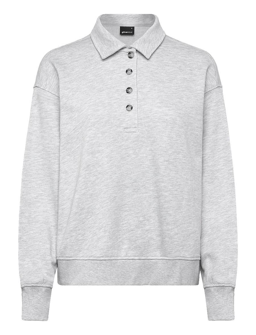 Gina Tricot - Collar sweater - sweatshirts - grey melange (8181) - 1
