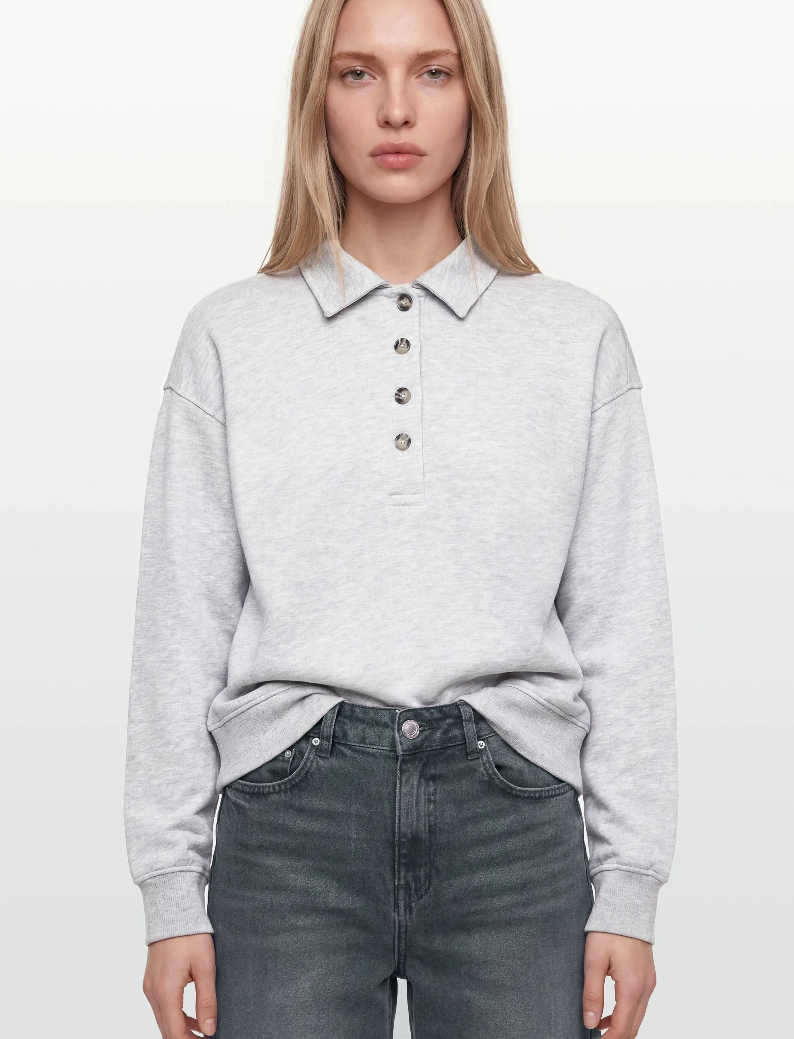 Gina Tricot - Collar sweater - colleget - grey melange (8181) - 3