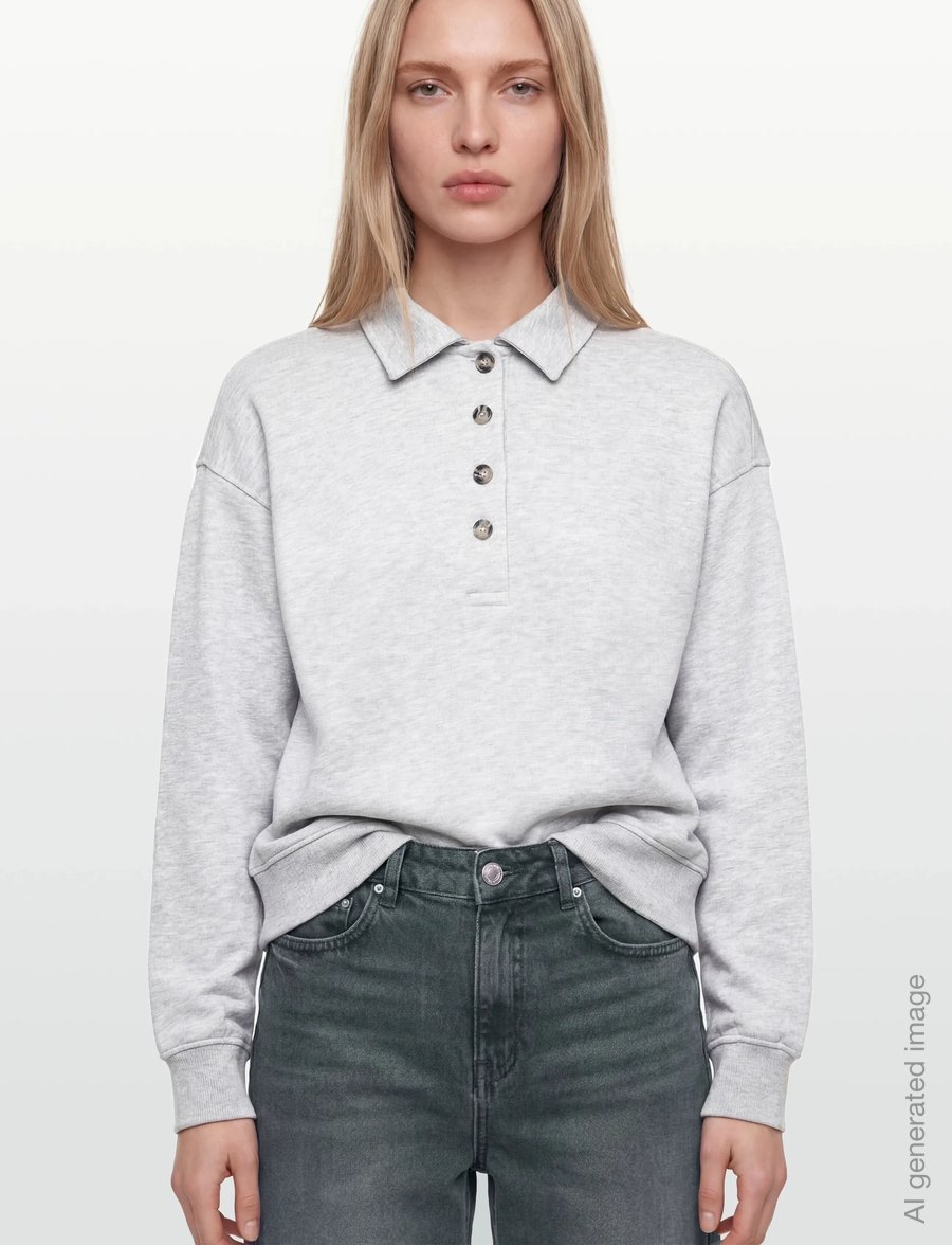 Gina Tricot - Collar sweater - sweatshirts - grey melange (8181) - 4