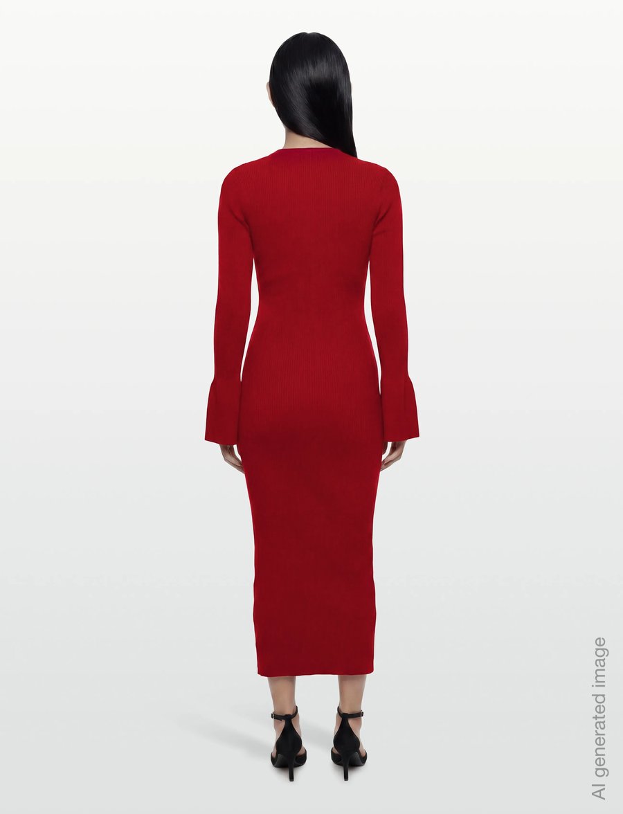 Gina Tricot - Knitted midi dress - liibuvad kleidid - haute red - 4