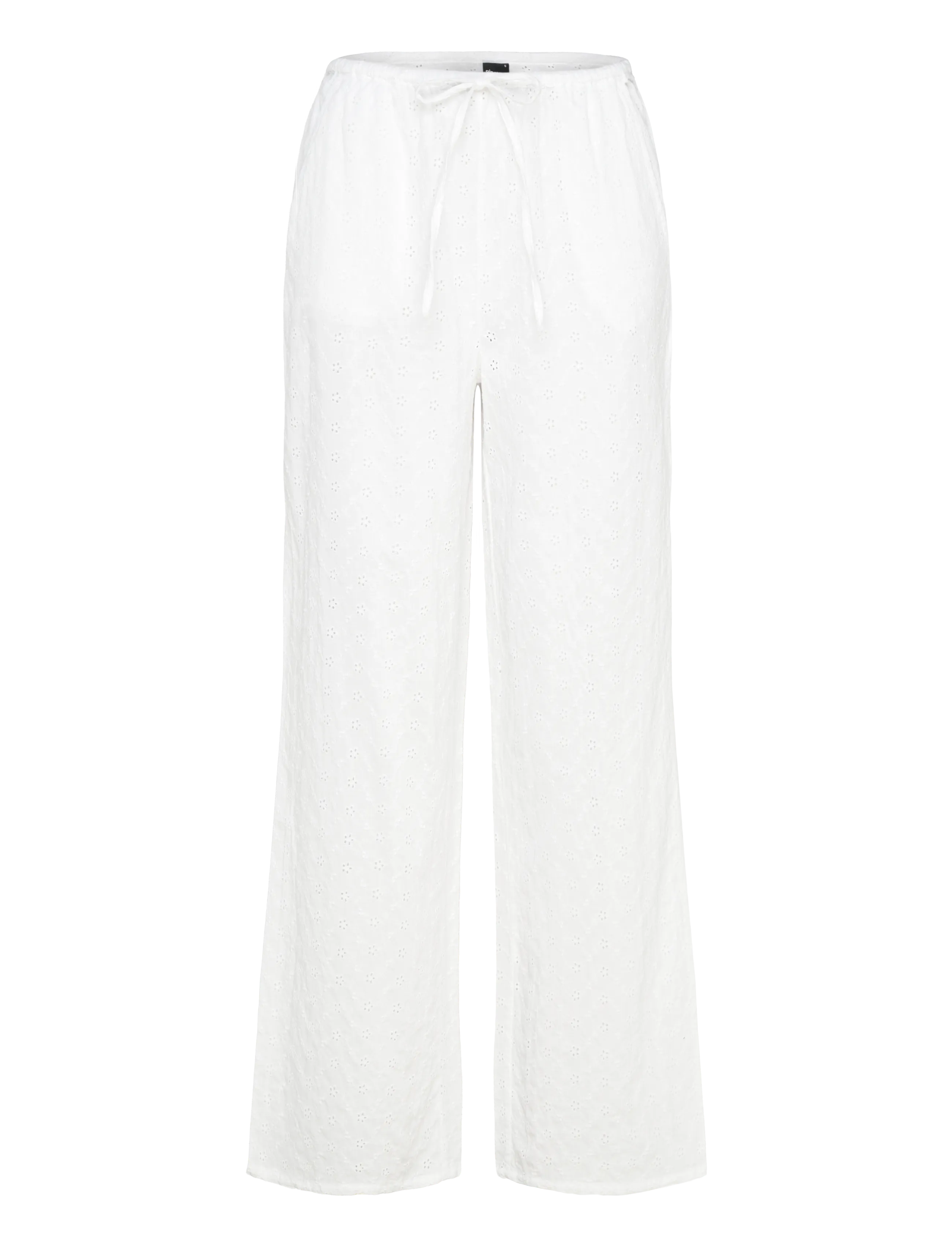 Gina Tricot Broderie anglaise trousers - Tøj - WHITE (1000) / white