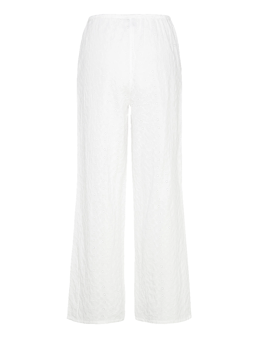 Gina Tricot - Broderie anglaise trousers - vida byxor - white (1000) - 2