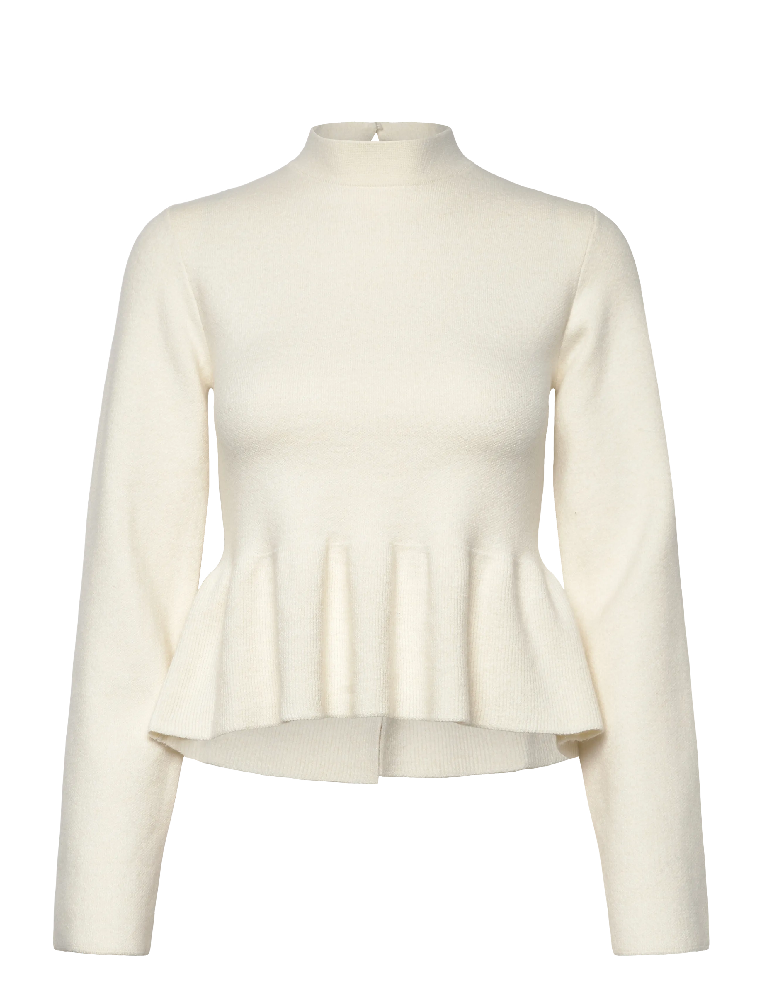 Gina Tricot Knitted peplum top - Kudumid - GARDENIA (1496) / cream